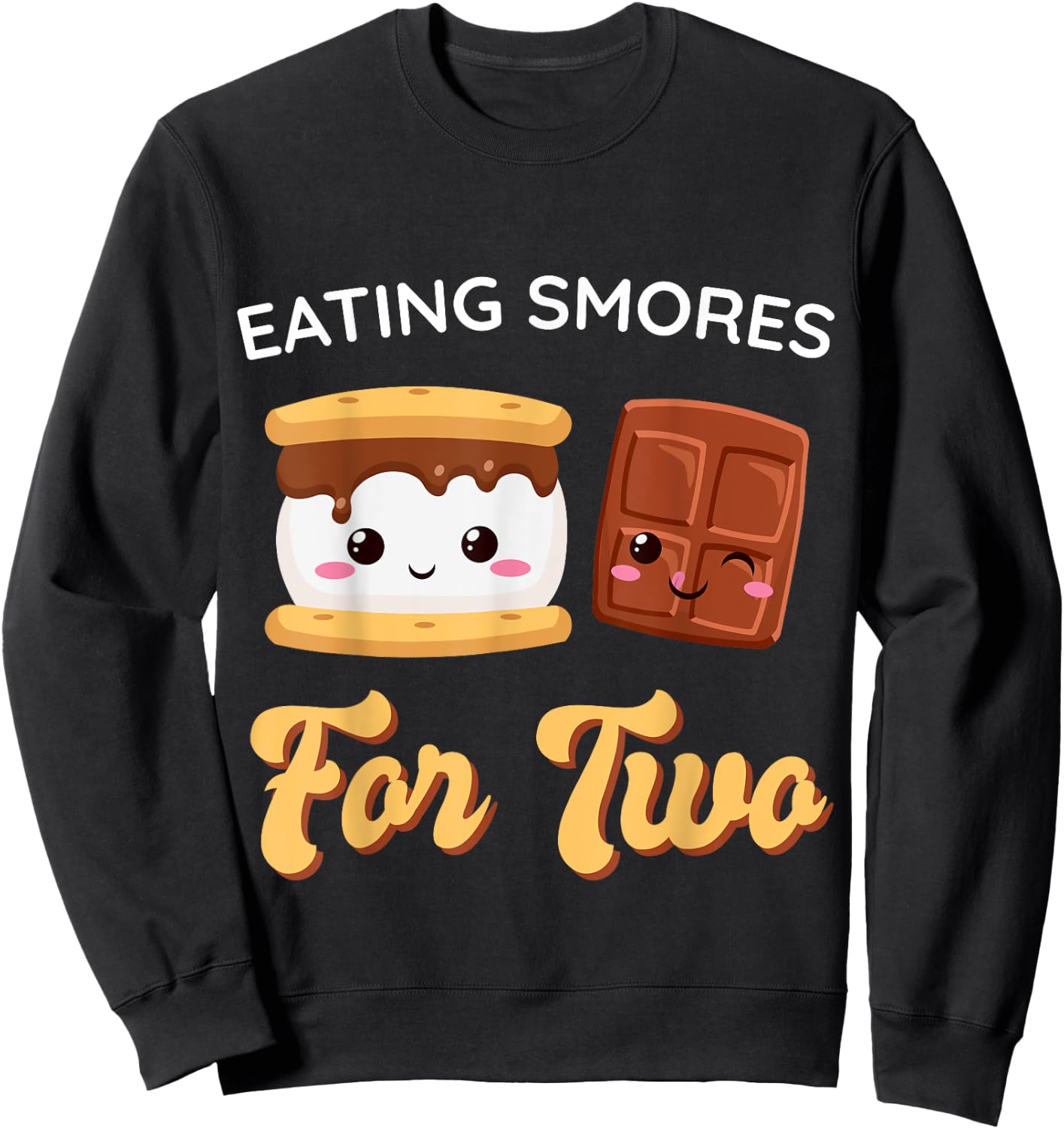 Kawaii Eating Smores for Two Pregnancy Announcement Women Sweatshirt - Sweatshirt | Black