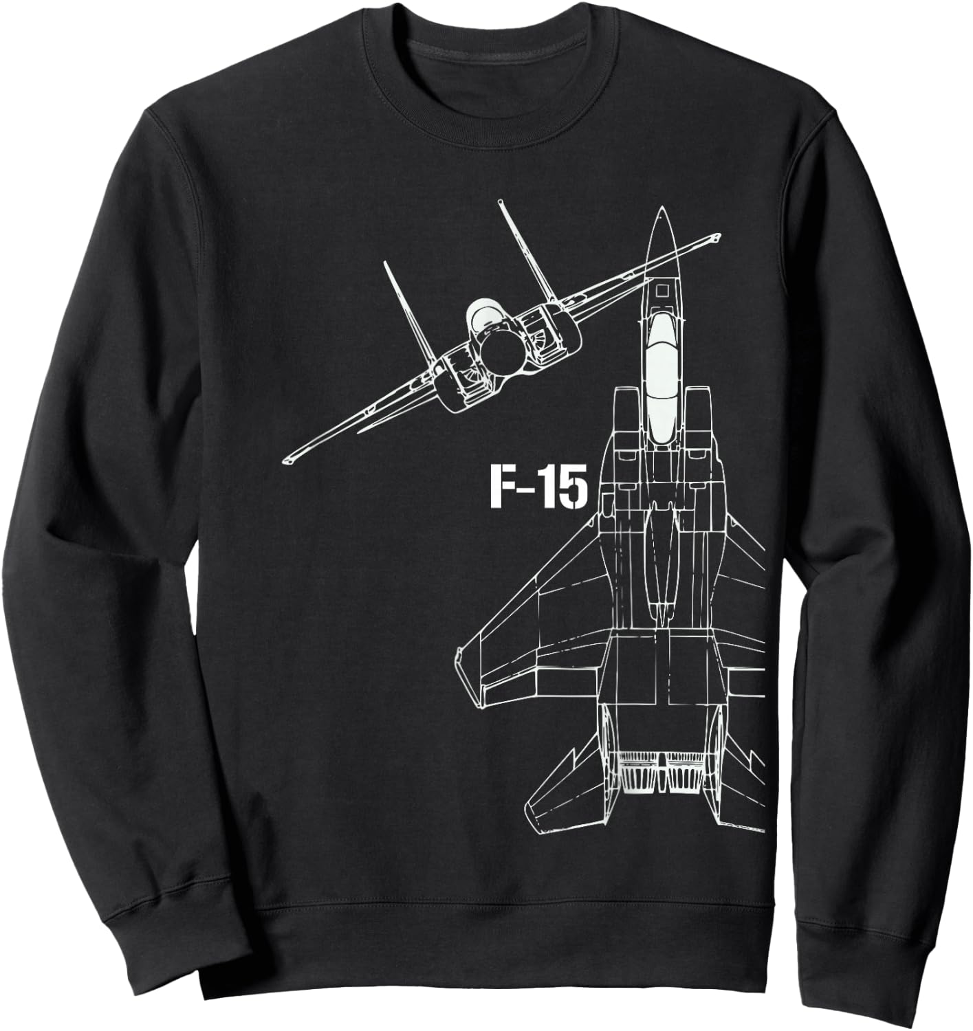 F-15 Eagle Jet Military Stealth Fighter Jet Sweatshirt - Sweatshirt | Black