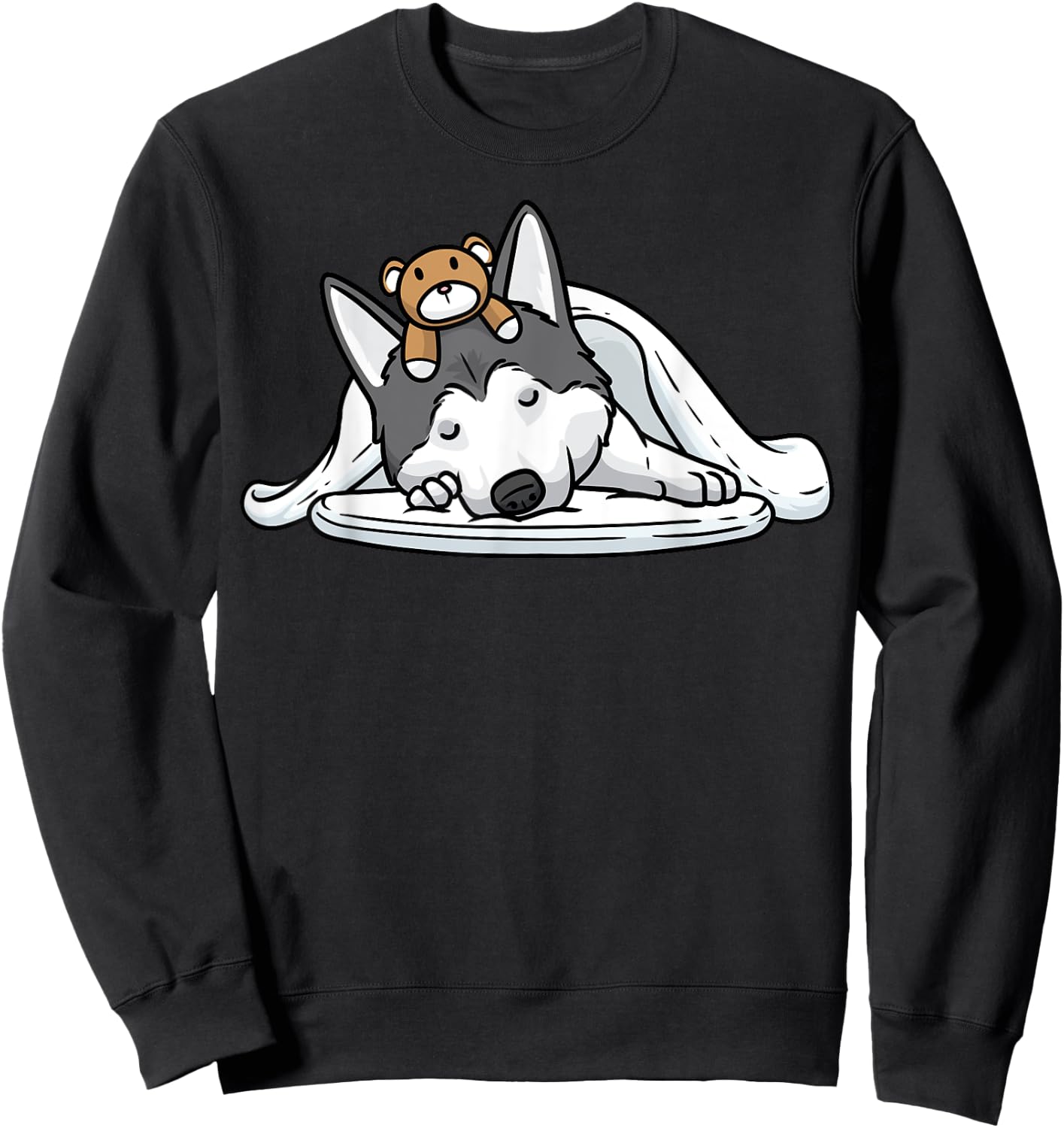 Husky Dog Official Sleeping Shirt Pajama Siberian Husky Women Girls Kids Sweatshirt - Sweatshirt | Black