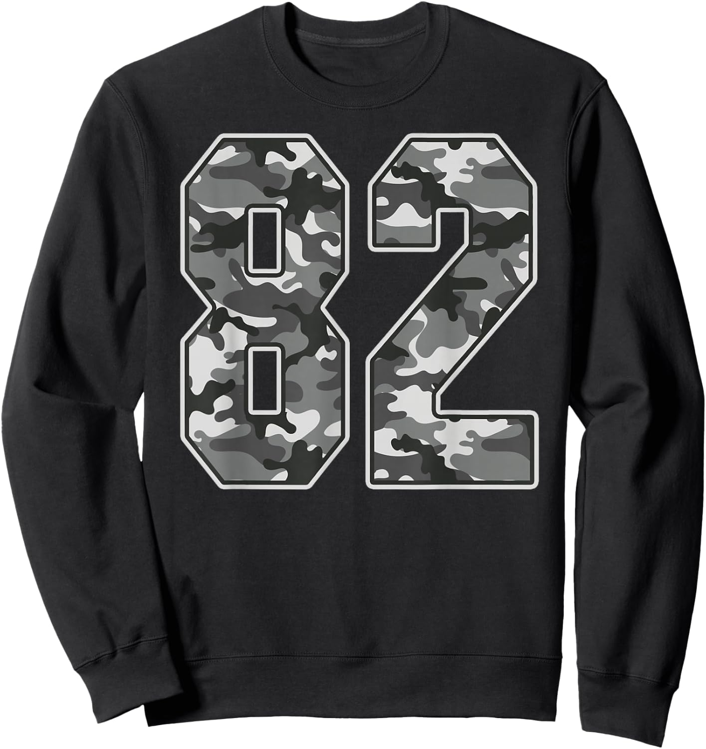 Camo #82 Jersey Number 82 Uniform Fan Favorite Player Sweatshirt - Sweatshirt | Black