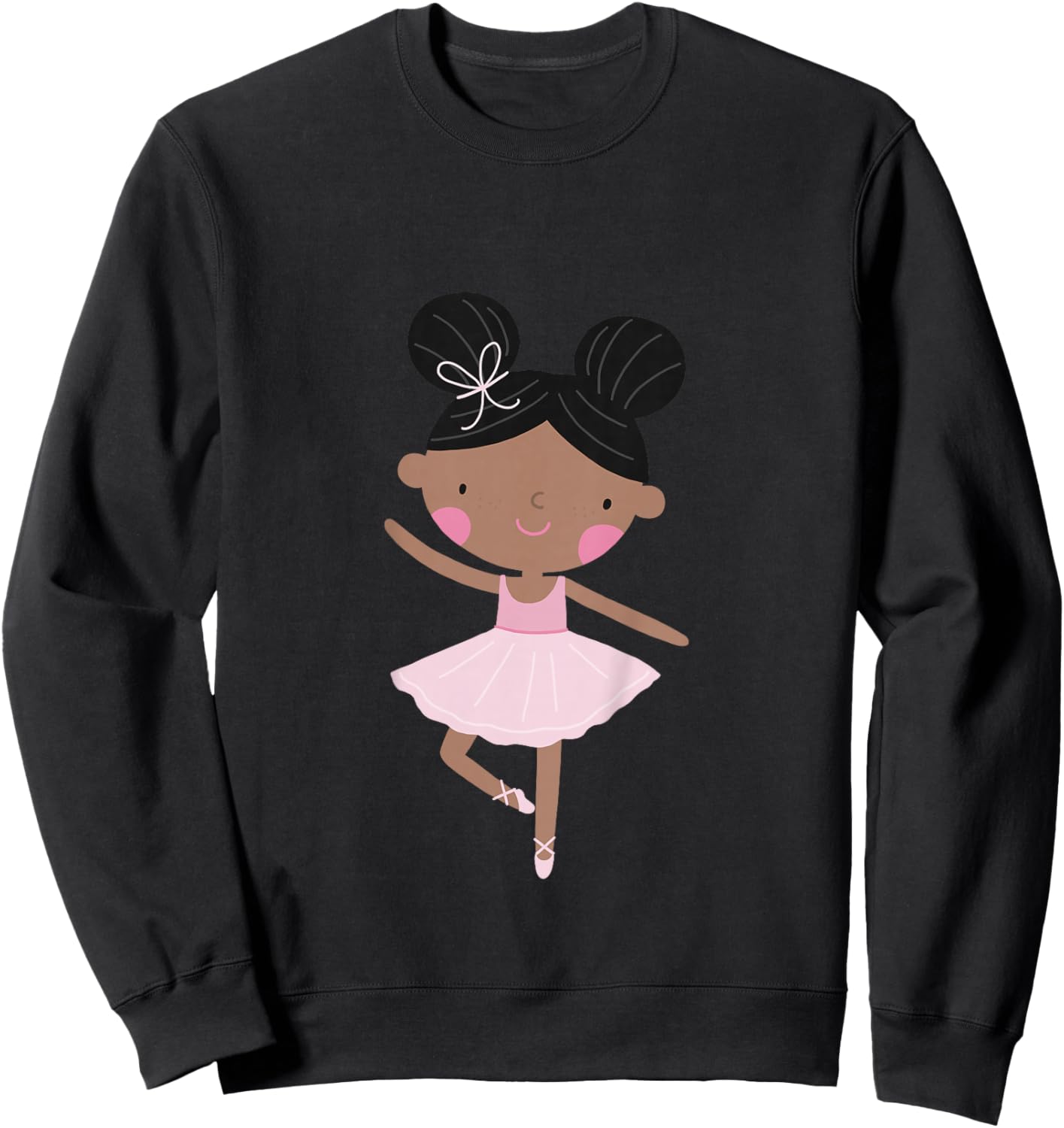 Kids Ballerina Black African American Toddler Girl Gift Sweatshirt - Sweatshirt | Black