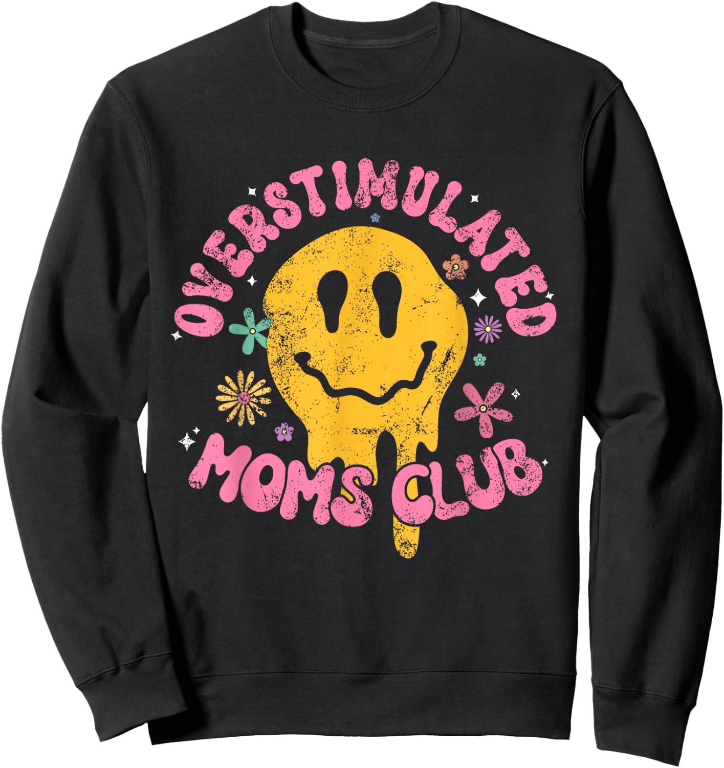 Overstimulated Moms Club Sweatshirt - Sweatshirt | Black