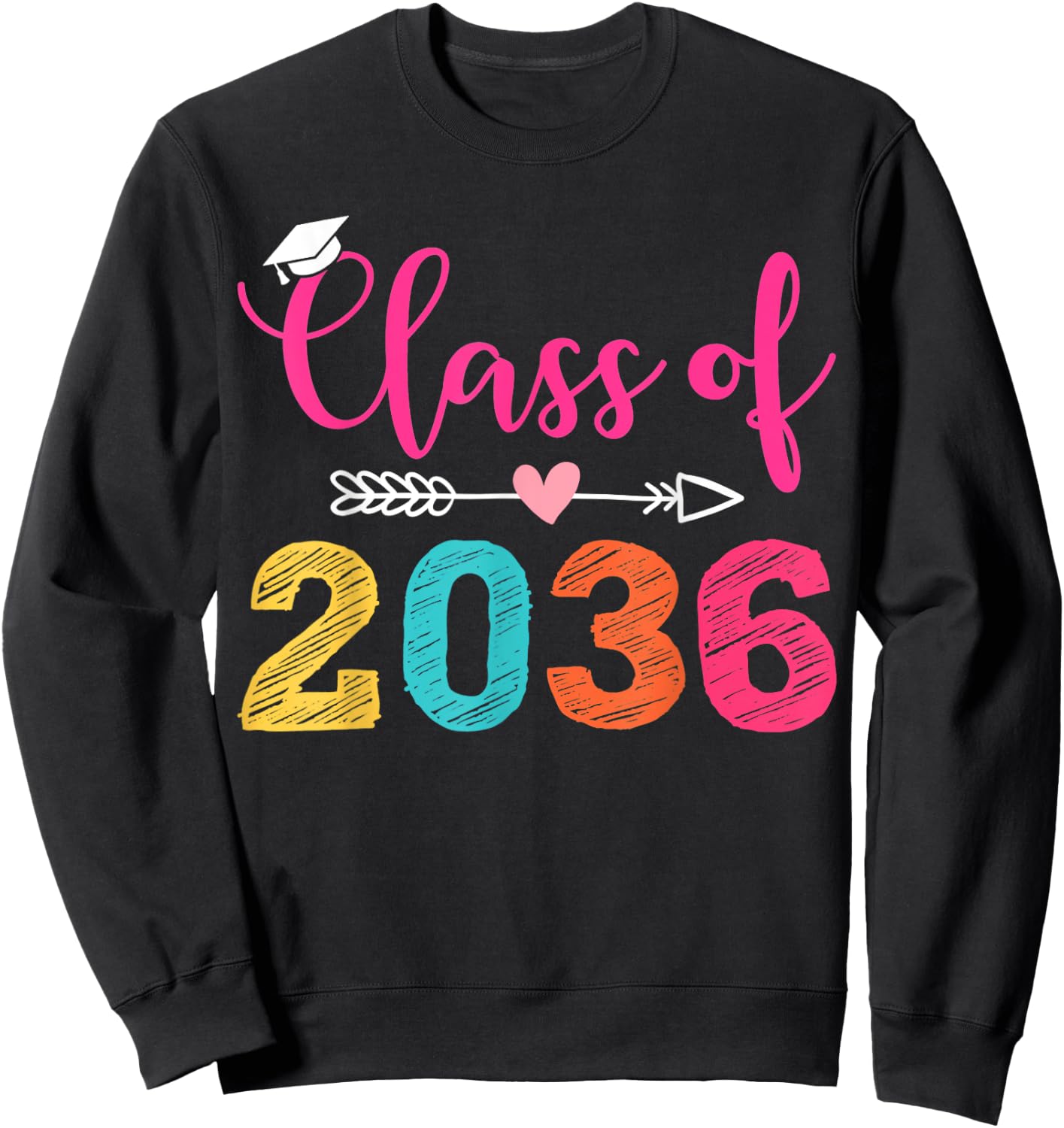 Class of 2036 Grow With Me Graduation Sweatshirt - Sweatshirt | Black