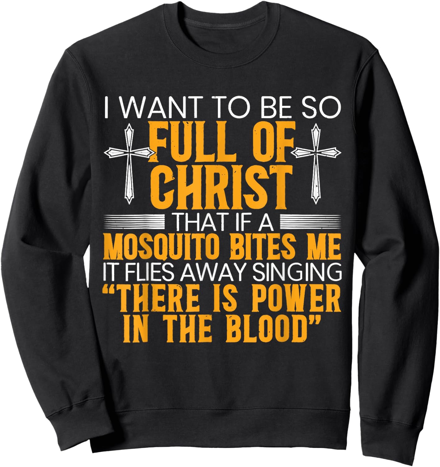 I Want To Be So Full Of Christ That If A Mosquito Bites Me Sweatshirt - Sweatshirt | Black