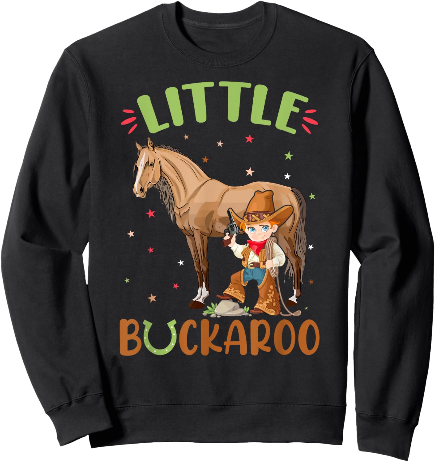 Cowboy Western Little Buckaroo Cowboy Costume Sweatshirt - Sweatshirt | Black
