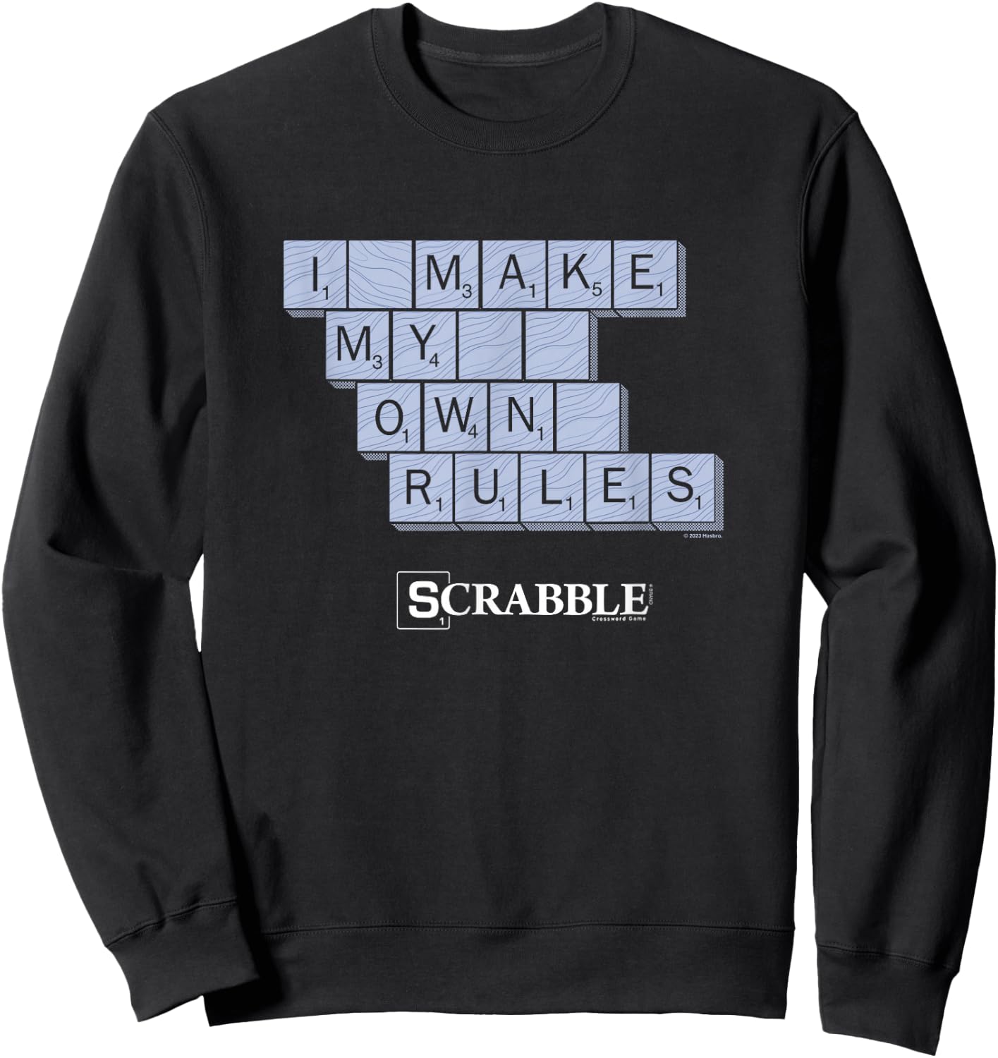 Scrabble I Make My Own Rules Vintage Letter Tile Logo Sweatshirt - Sweatshirt | Black
