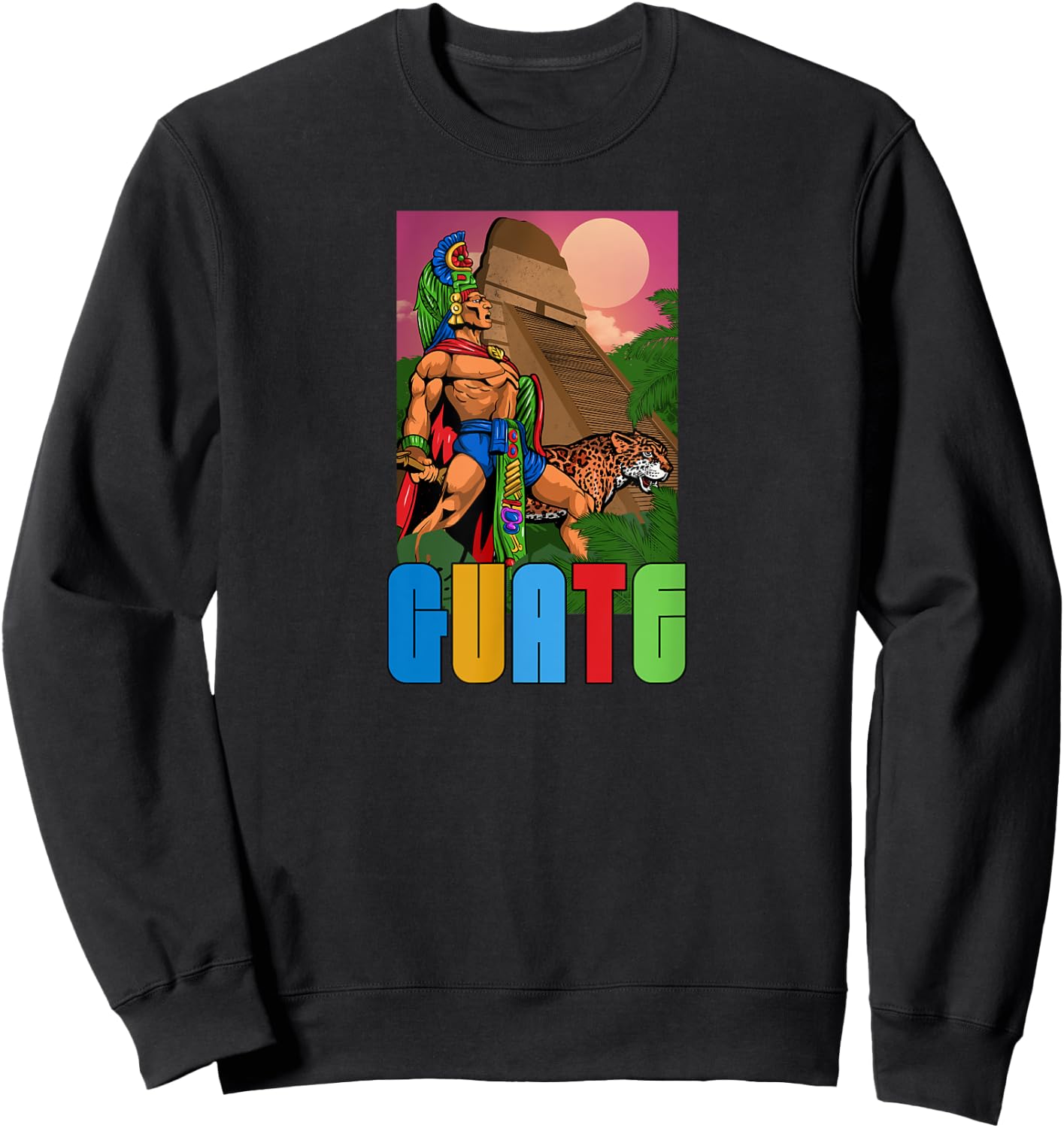 Guatemala Proud Hispanic Guate Flag Guatemalan Tecun Uman Sweatshirt - Sweatshirt | Black