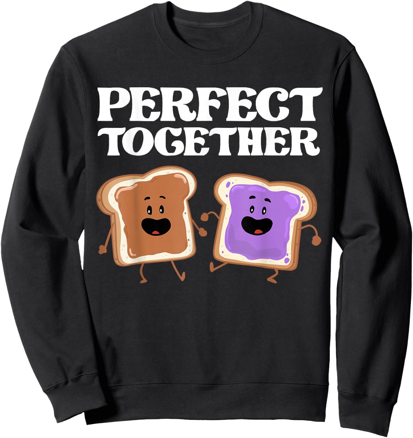 Miftees Besties Perfect Together Peanut Butter and Jelly Sweatshirt - Sweatshirt | Black