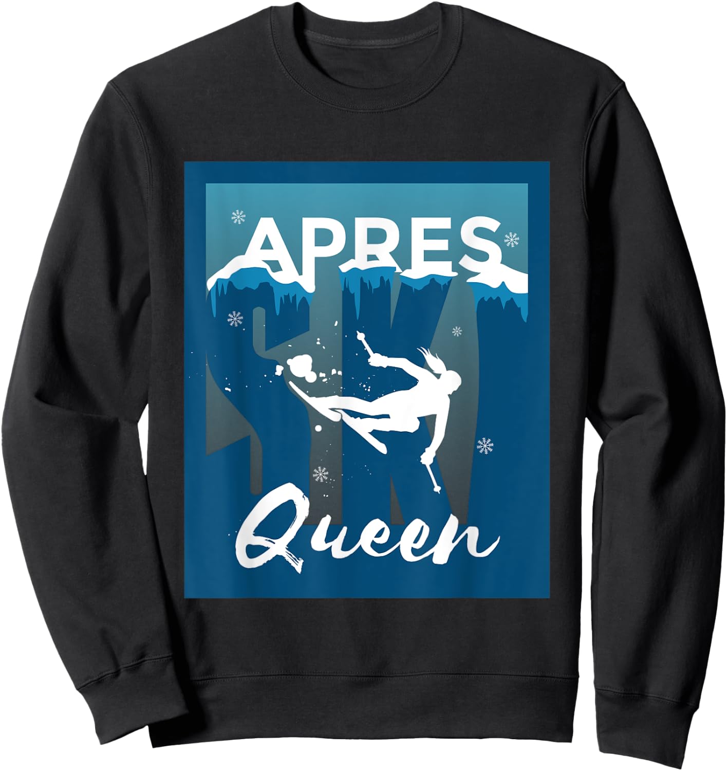 Apres Ski Queen Design for Skiers Apres Ski Sweatshirt - Sweatshirt | Black