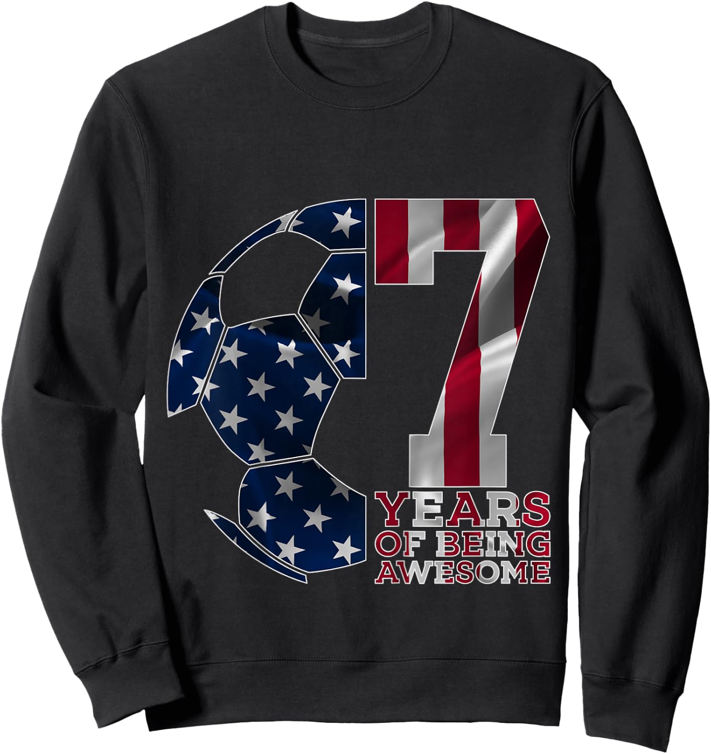 7 Years of Being Awesome Soccer 7th Birthday Sweatshirt - Sweatshirt | Black