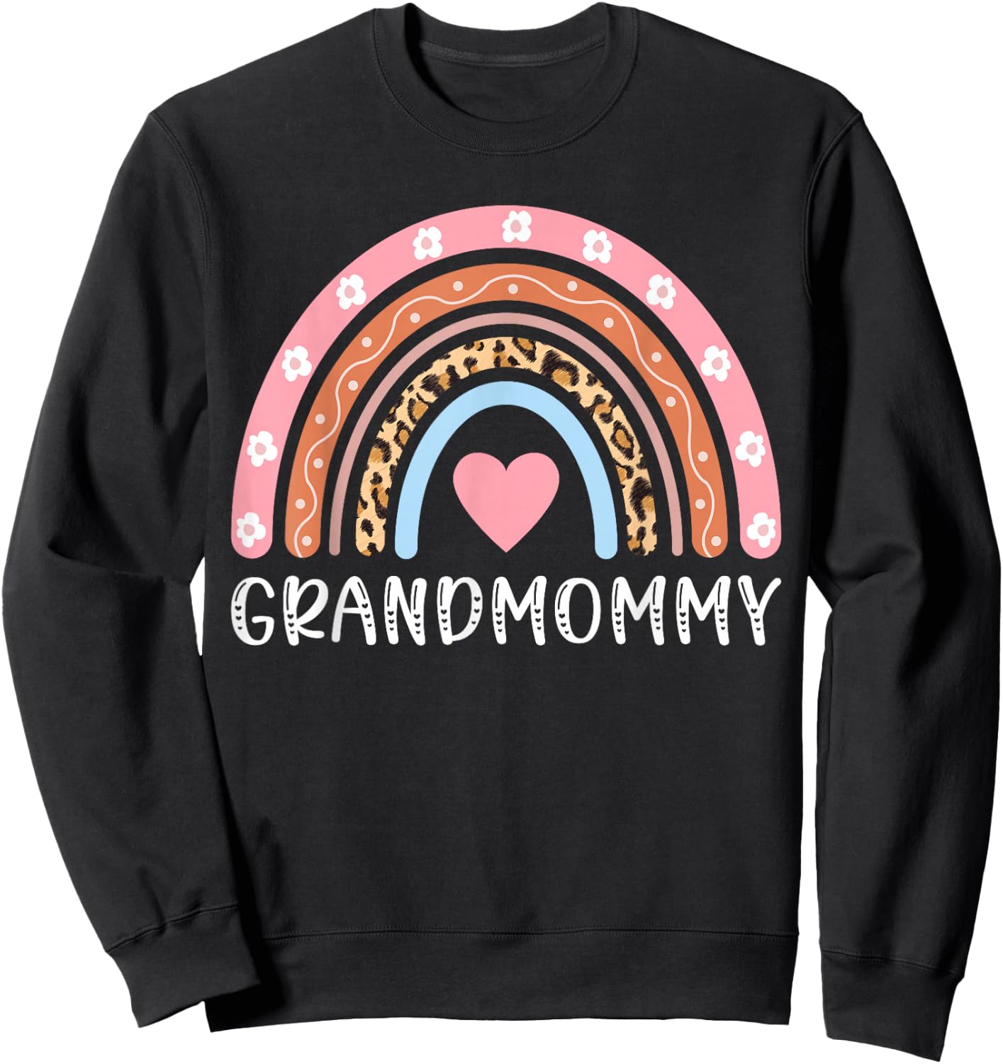 Grandmommy Grandma Rainbow Grandmommy Grandmother Sweatshirt - Sweatshirt | Black