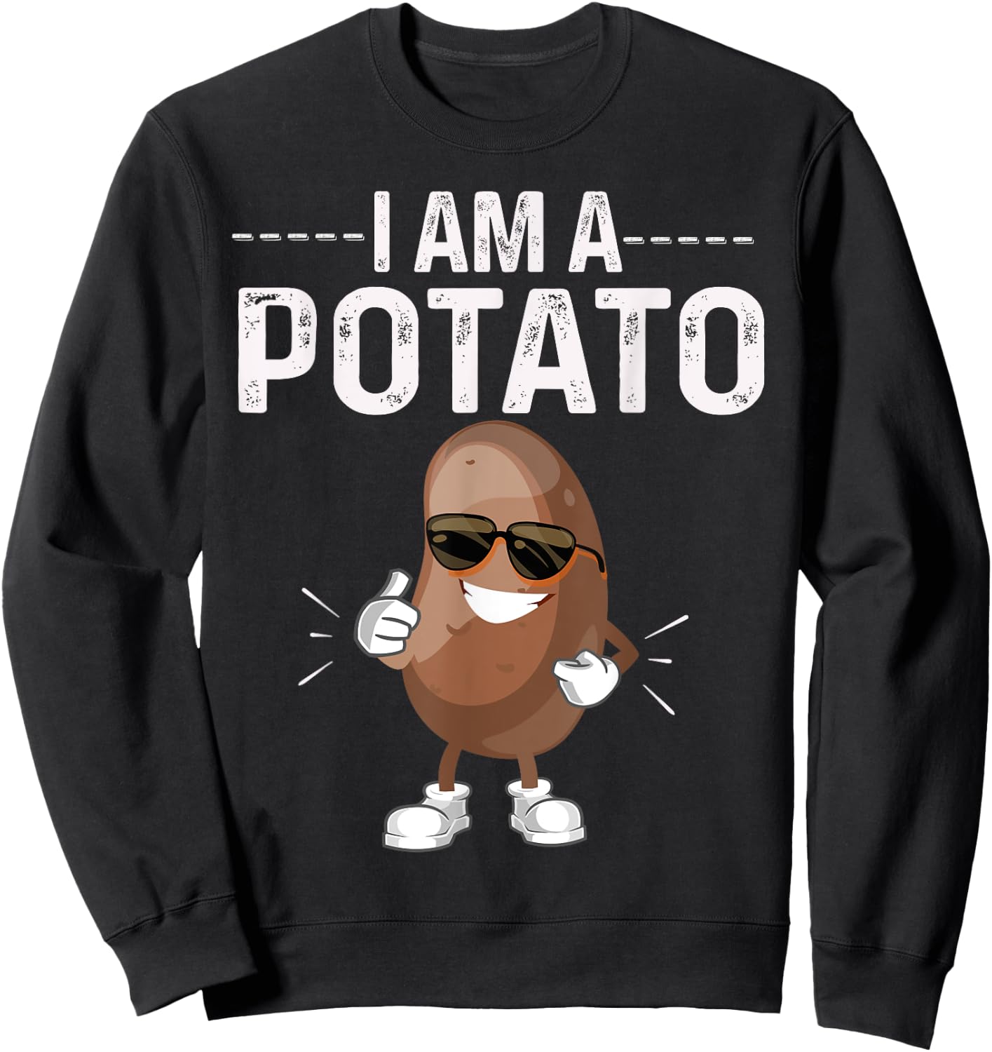 I Am A Potato Halloween Costume Funny Potato Vegetable Sweatshirt - Sweatshirt | Black