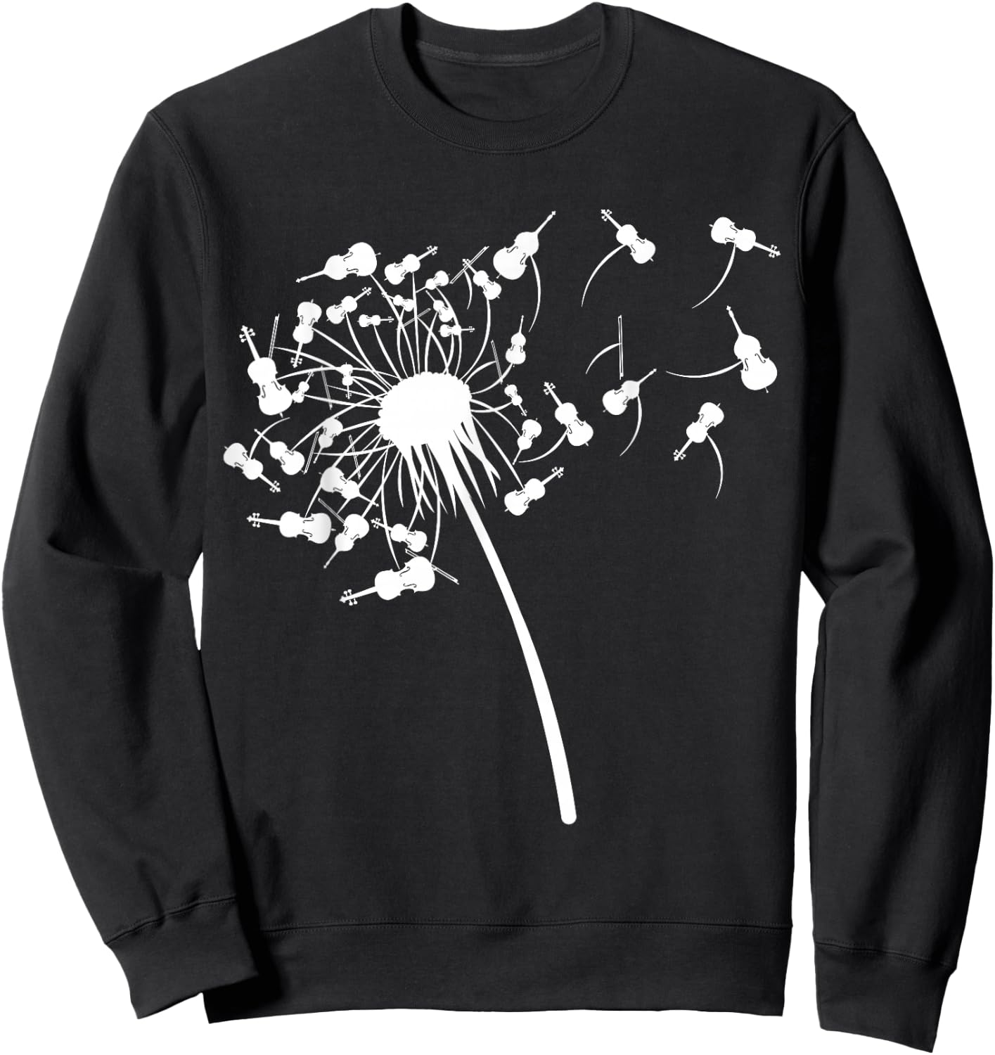 Dandelion Cello Shirt for Cellist | Cello Sweatshirt - Sweatshirt | Black