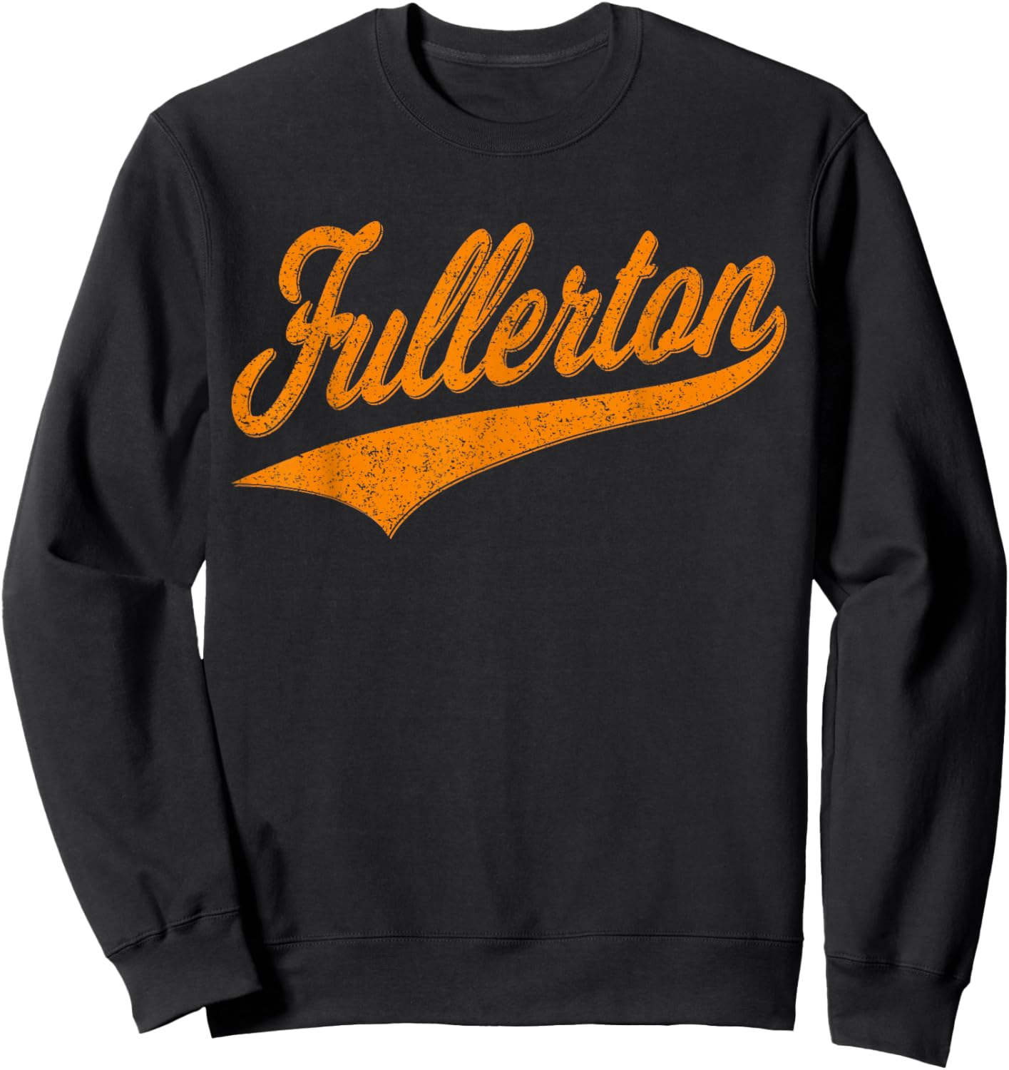 Fullerton California Varsity Script Classic Sports Jersey Sweatshirt - Sweatshirt | Black
