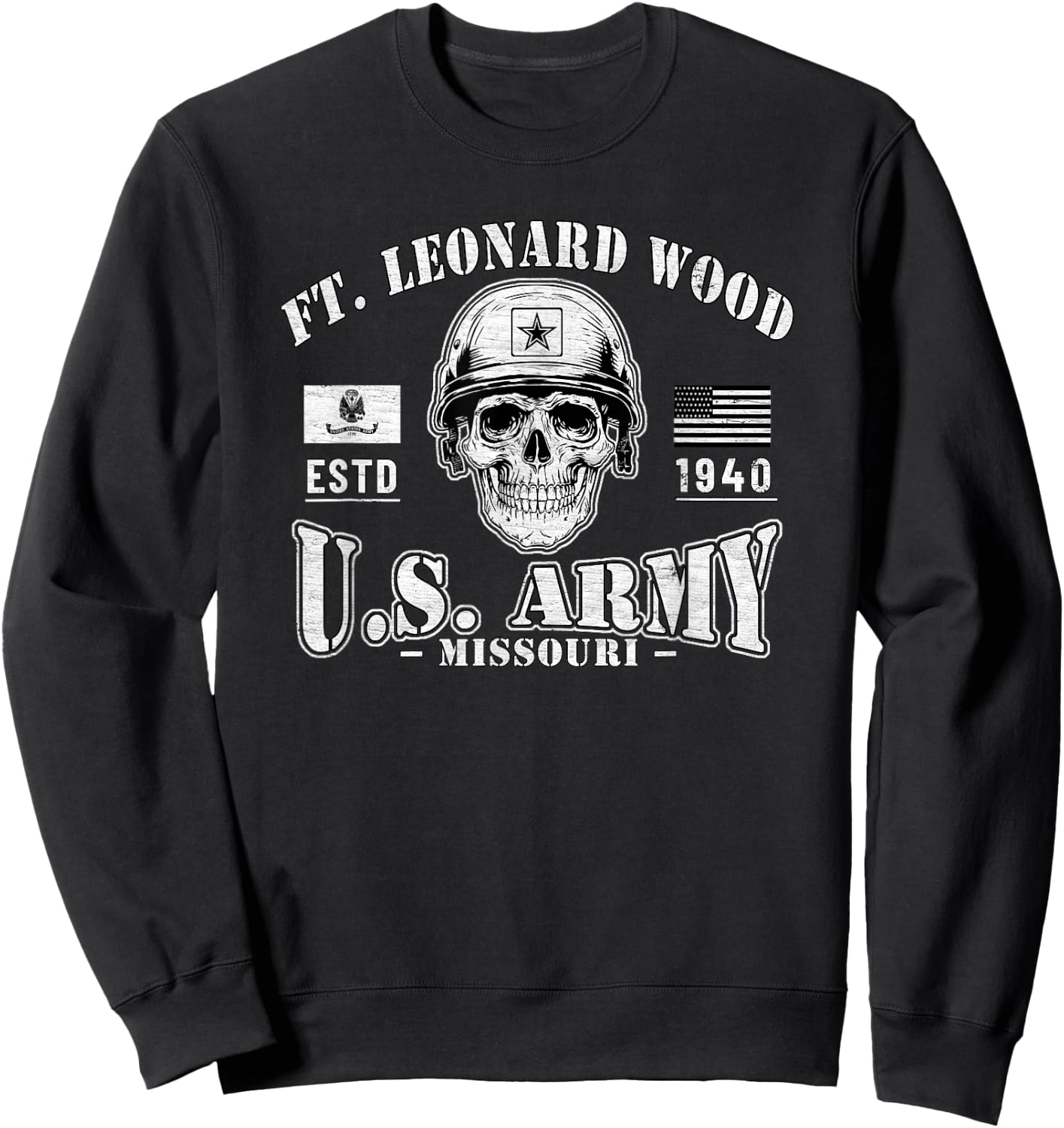 Fort Leonard Wood Missouri Basic Combat Training Gifts Sweatshirt - Sweatshirt | Black