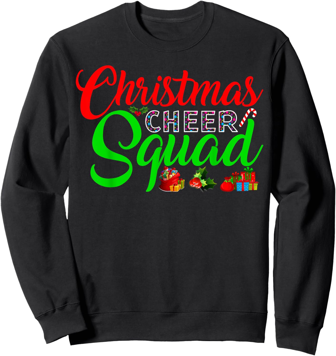 Christmas Cheer Squad Funny Cheerleading Xmas Sweatshirt - Sweatshirt | Black