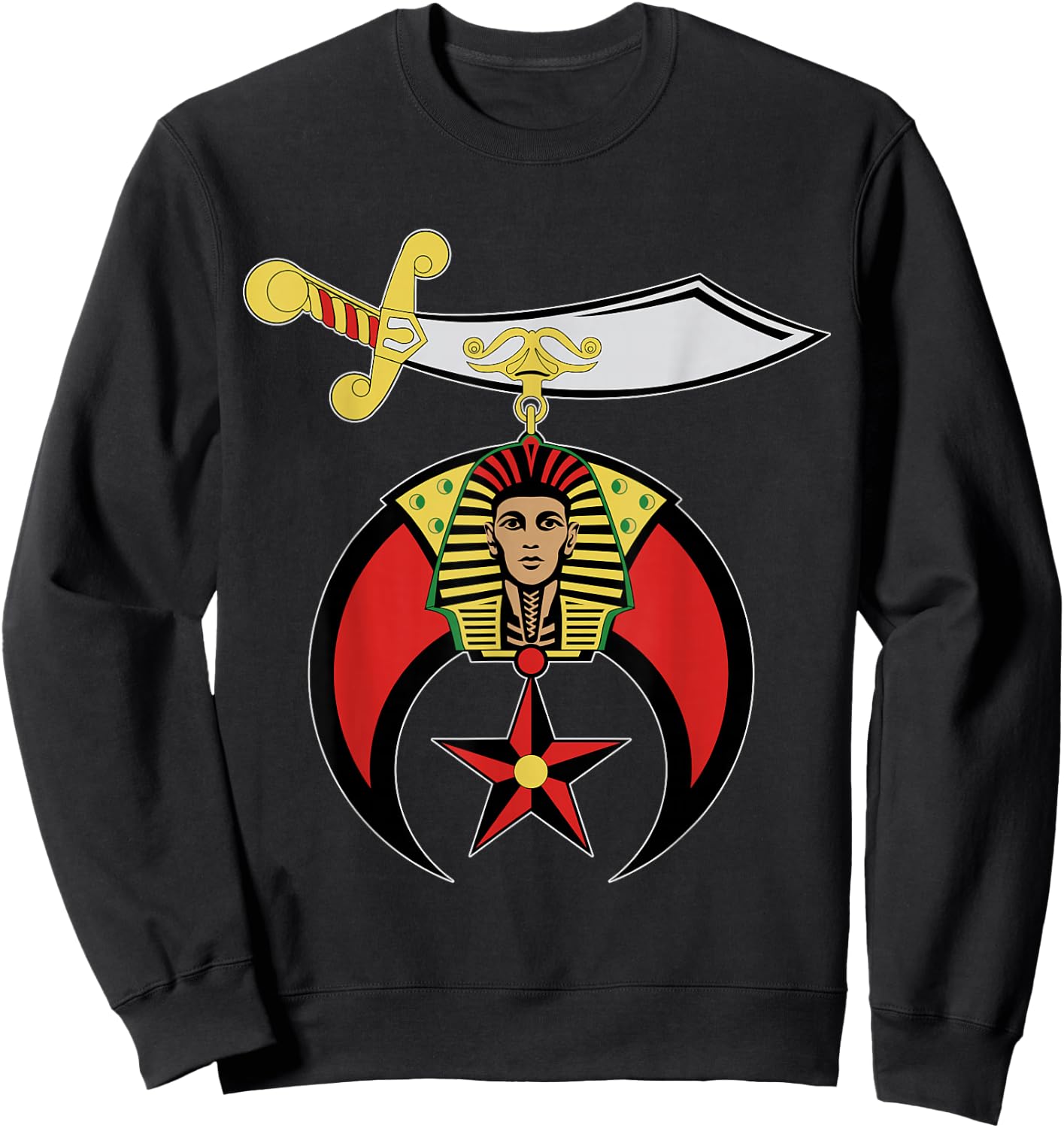 Shriners Logo Emblem AAONMS Freemasons AEAONMS Father's Day Sweatshirt - Sweatshirt | Black