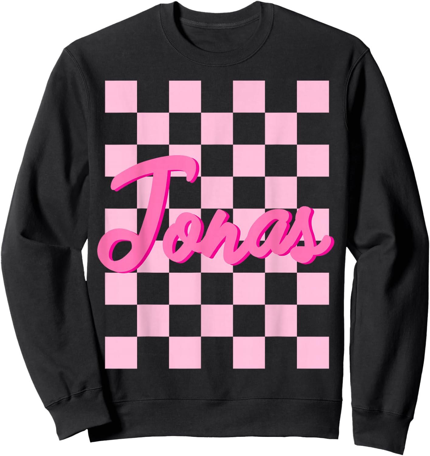 First Names Apparel Personalized Retro Jonas - -Adults, -Kids, Black, Small Sweatshirt - Sweatshirt | Black
