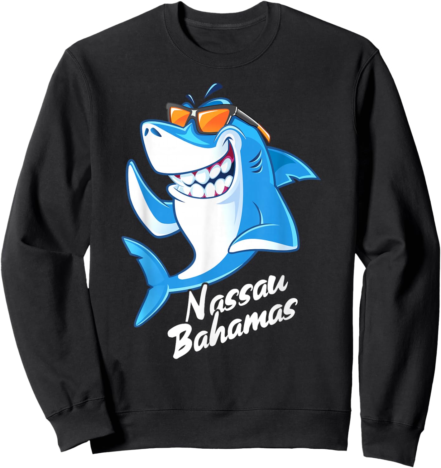 Nassau Bahamas Shark Vacation Souvenir Sweatshirt - Sweatshirt | Black