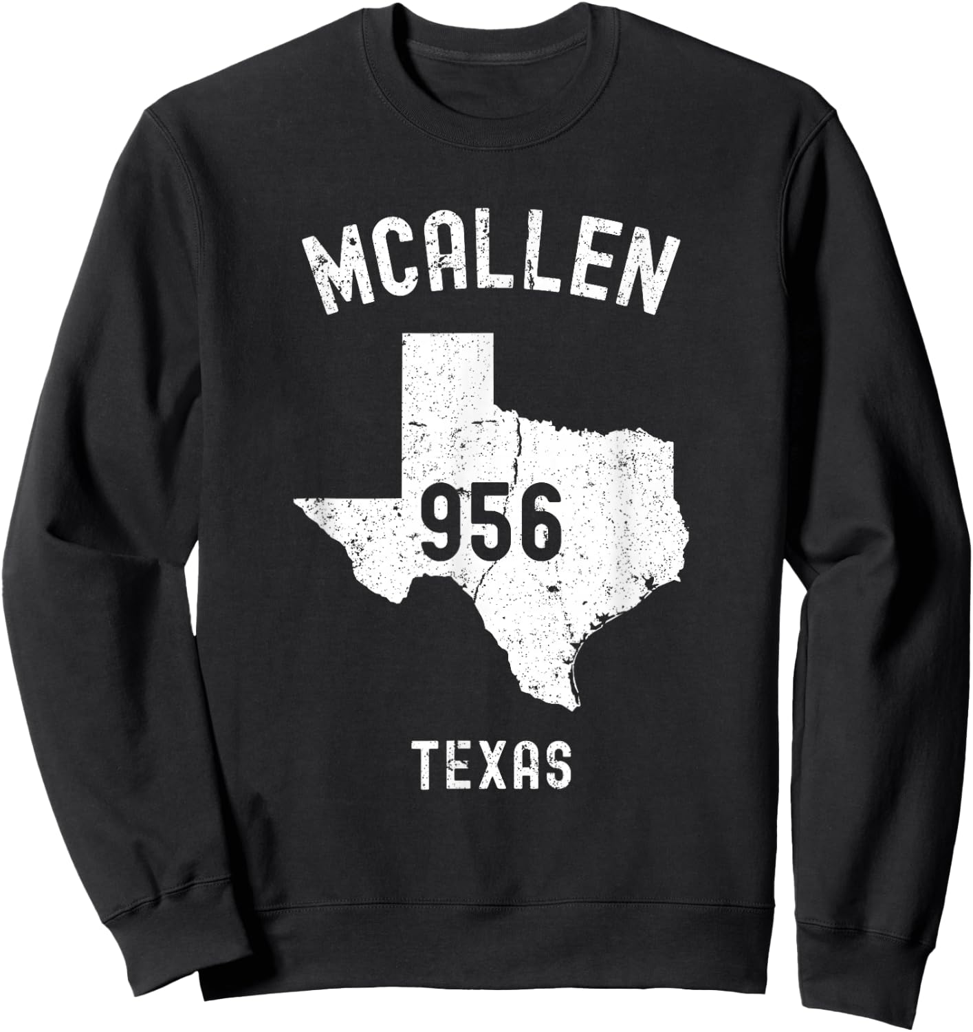 McAllen Texas TX 956 Vintage Athletic Style Sweatshirt - Sweatshirt | Black