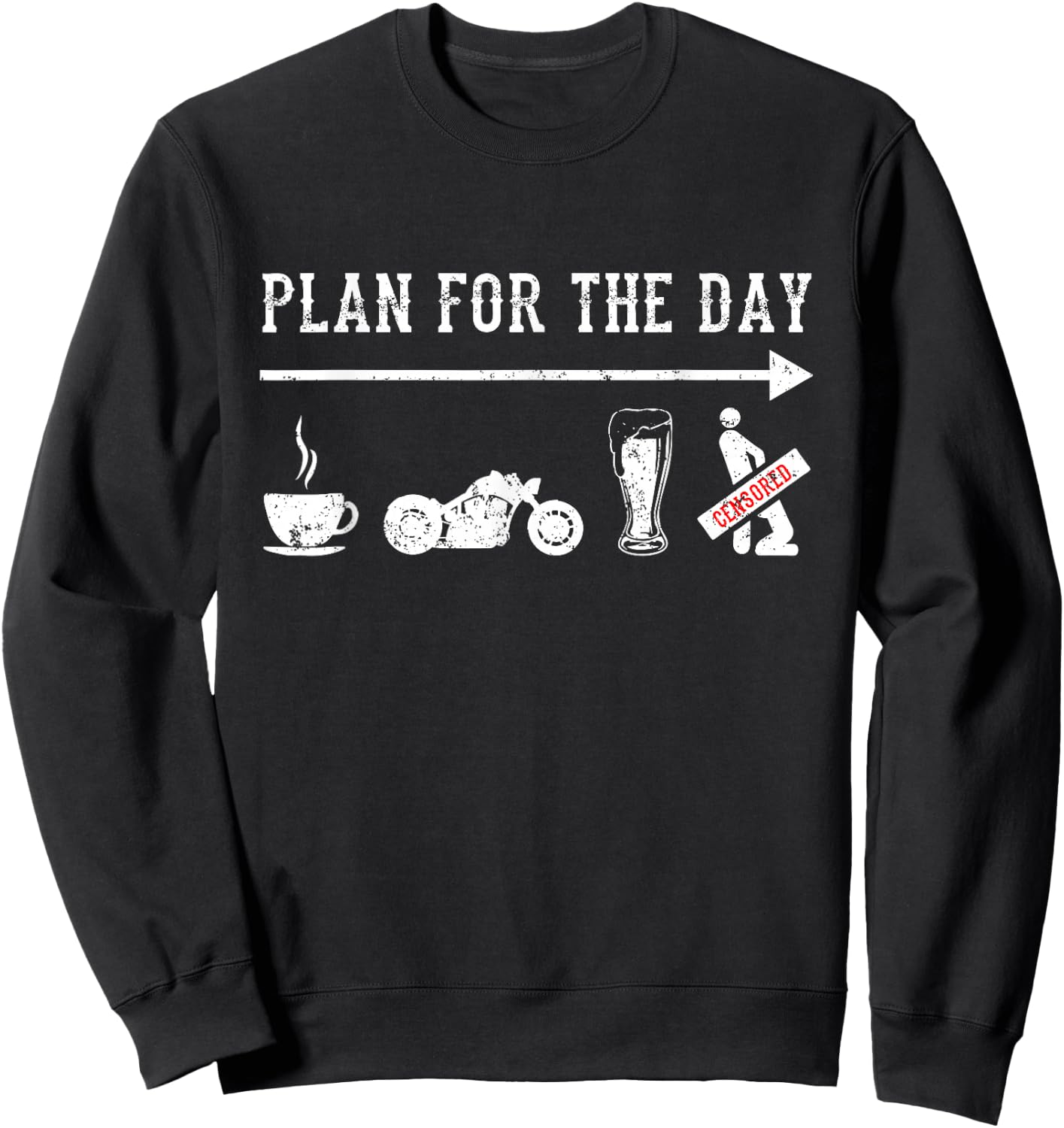 Plan For The Day Motorcycle Biker Motorcycle Rider Biking Sweatshirt - Sweatshirt | Black