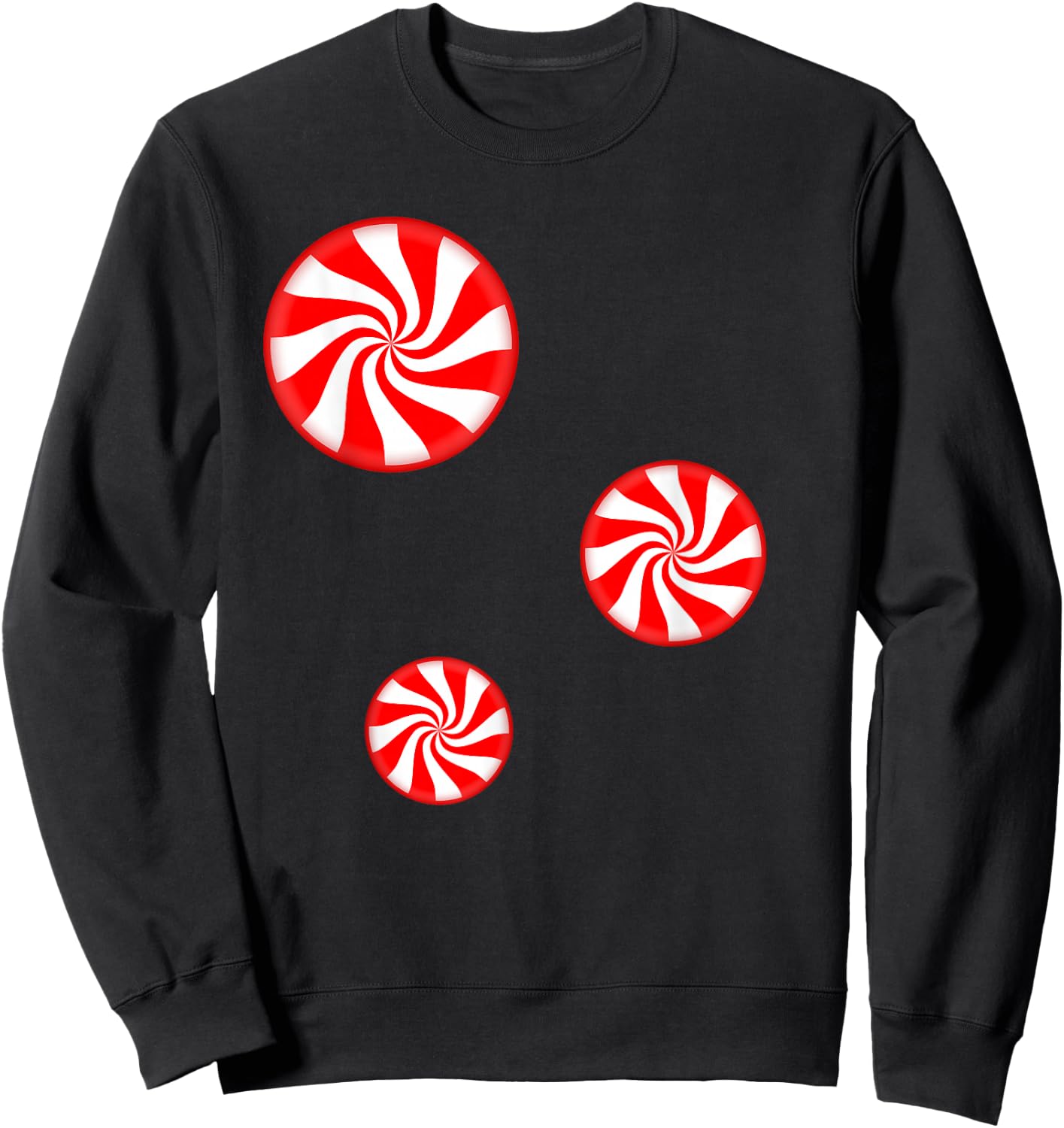 Peppermint Christmas Candy Sweatshirt - Sweatshirt | Black