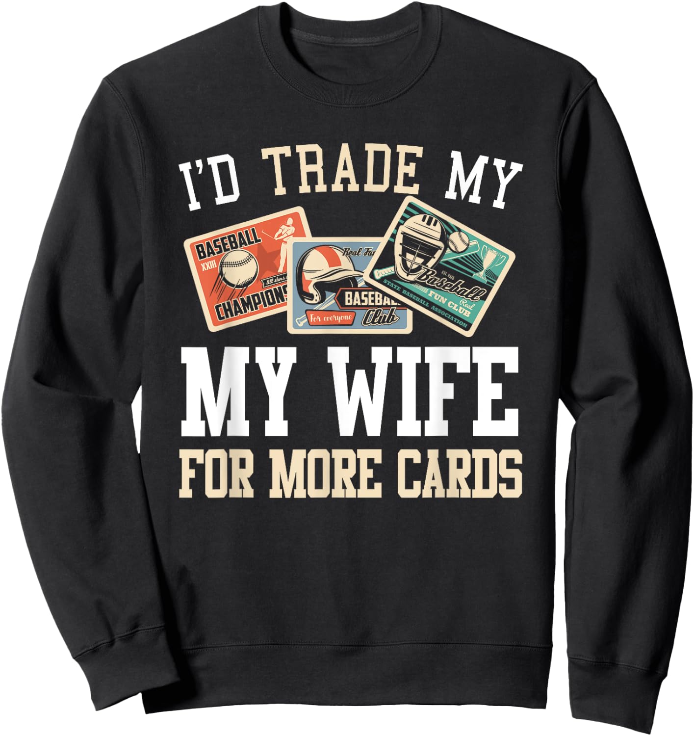Baseball Card Collector Sweatshirt - Sweatshirt | Black