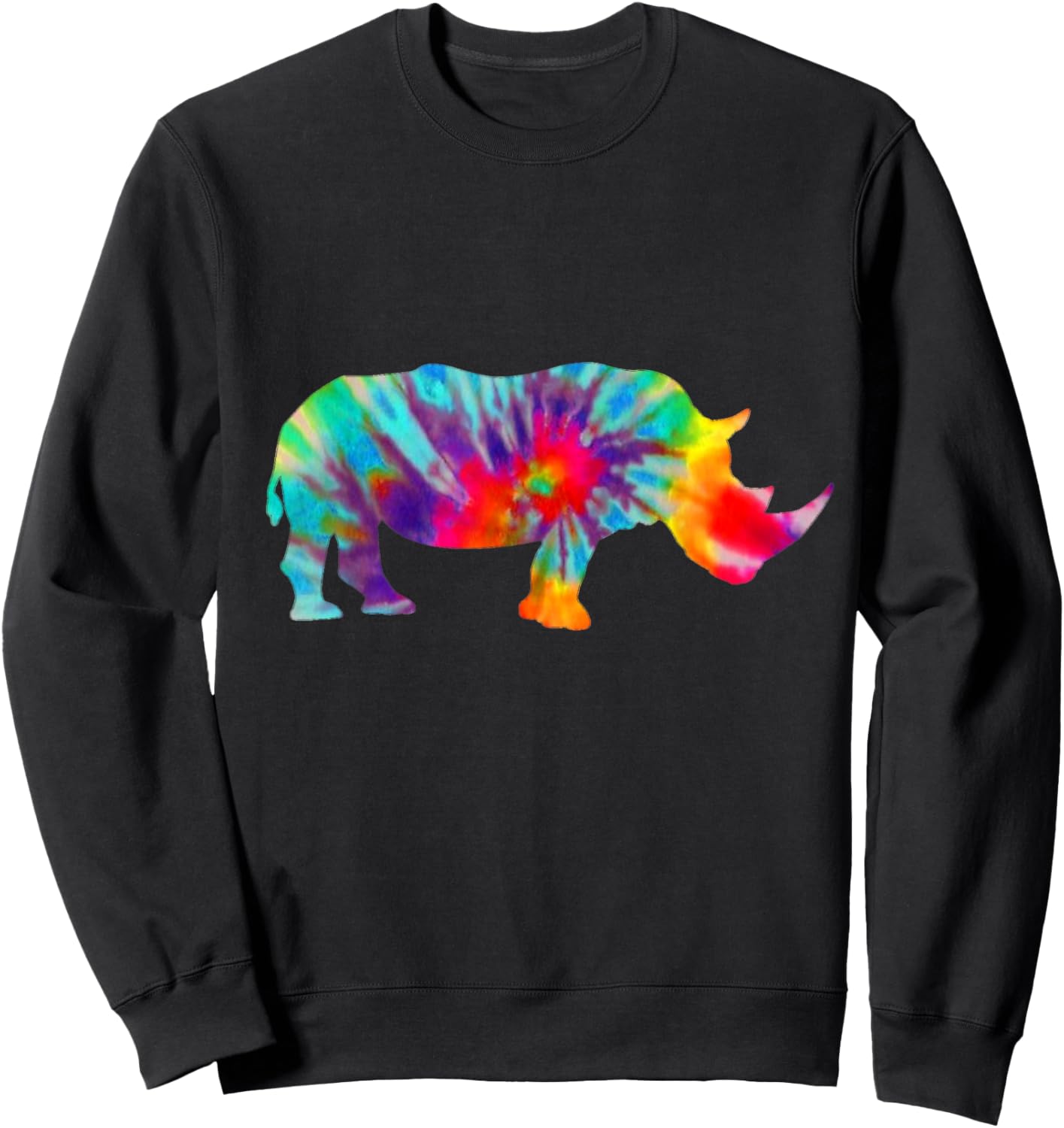 Rhino Tie Dye Vintage Rhino Sweatshirt - Sweatshirt | Black