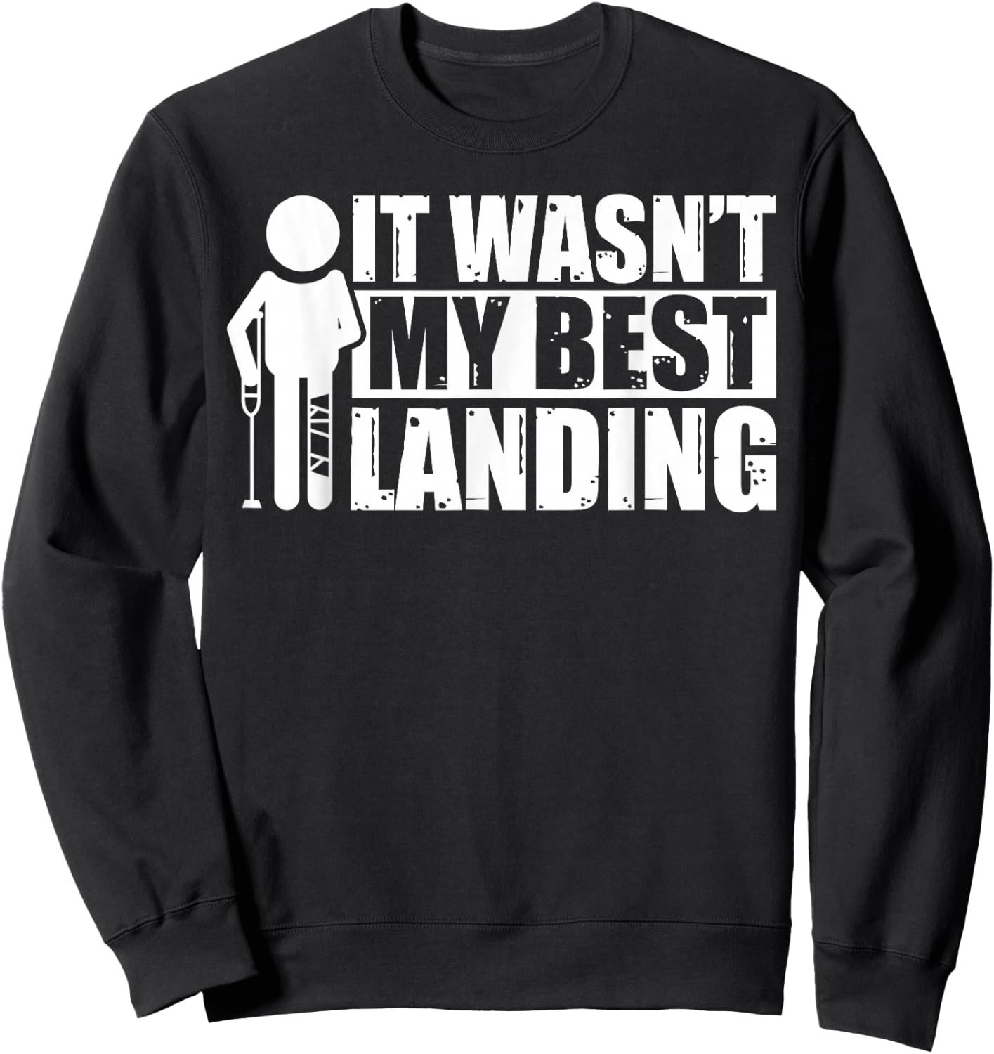 Get Well Soon Broken Knee ACL Recovery Surgery Recovery Sweatshirt - Sweatshirt | Black