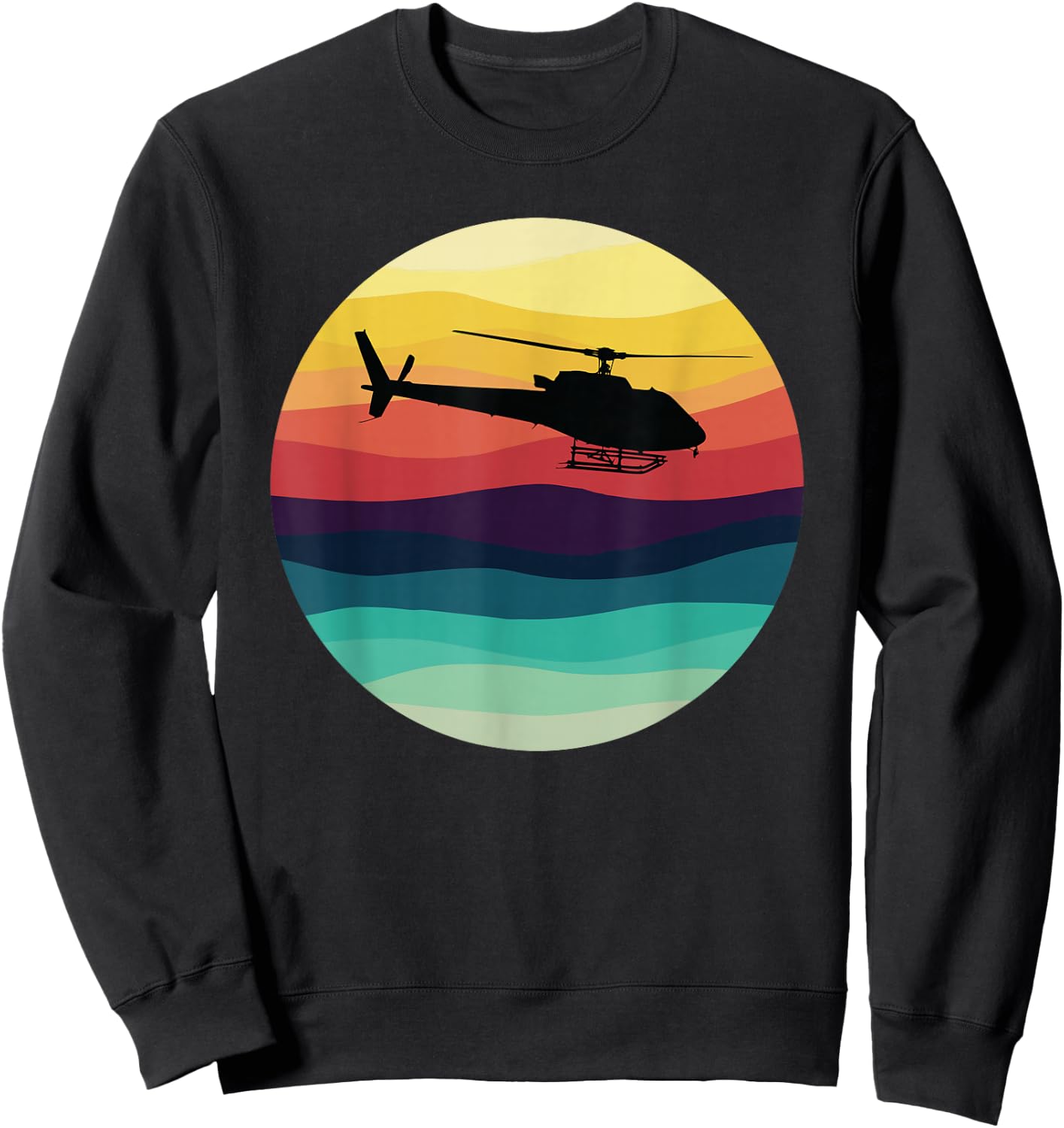 AS350 Helicopter Vintage Retro H125 Helicopter Sweatshirt - Sweatshirt | Black