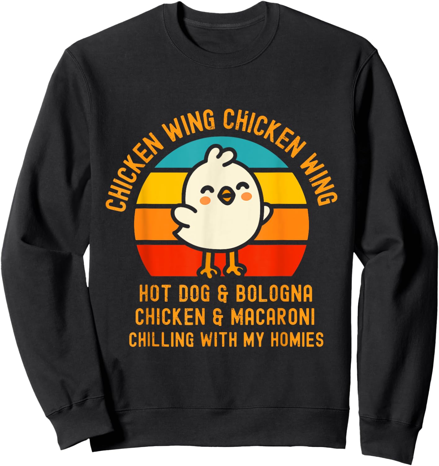 Chicken Wing Chicken Wing Hot Dog and Bologna Funny Toddler Sweatshirt - Sweatshirt | Black