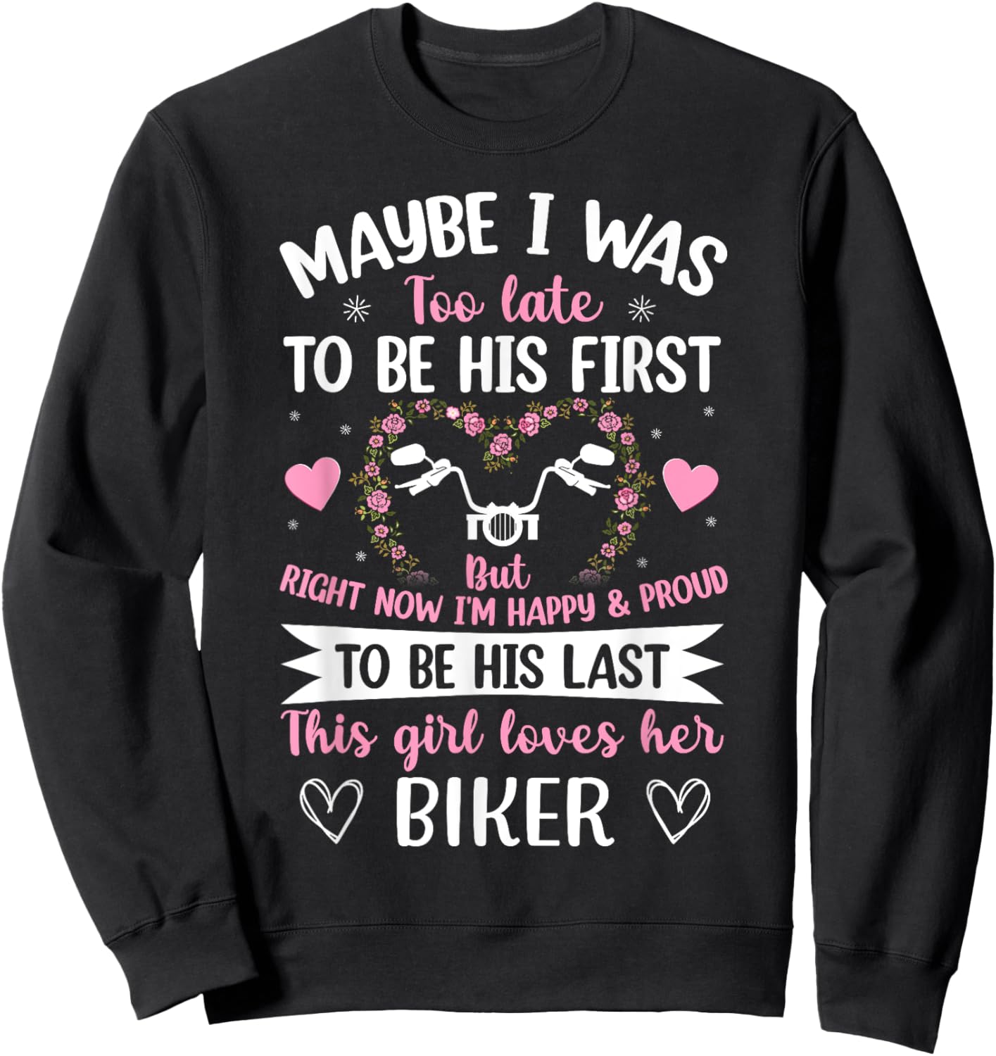 Biker wife this girl loves her biker husband anniversary Sweatshirt - Sweatshirt | Black