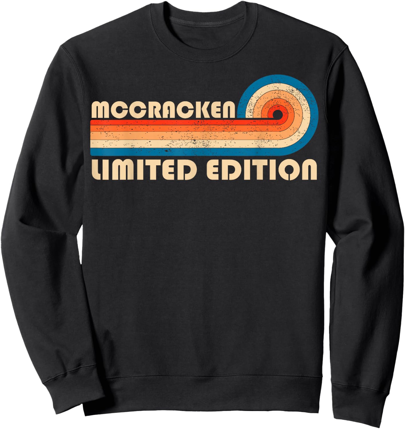 MCCRACKEN Retro 70s 80s Sunset Stripe Sweatshirt - Sweatshirt | Black