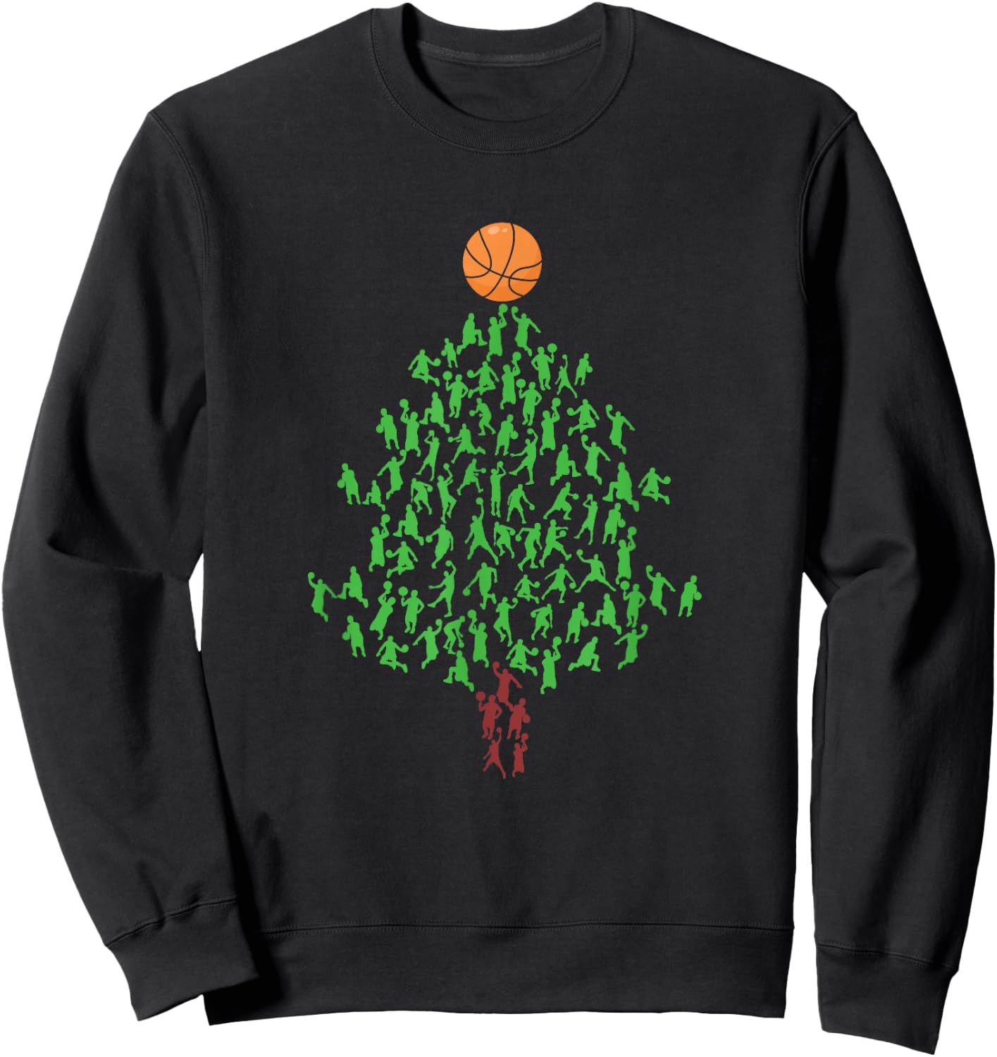 Basketball Player Christmas Tree Hoops Xmas Sweatshirt - Sweatshirt | Black