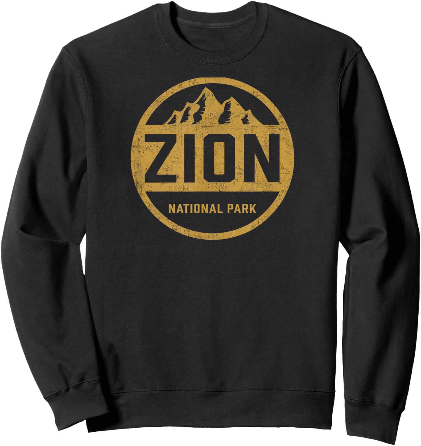 Retro Zion National Park Utah Mountain Women Men Kids Hiking Sweatshirt - Sweatshirt | Black