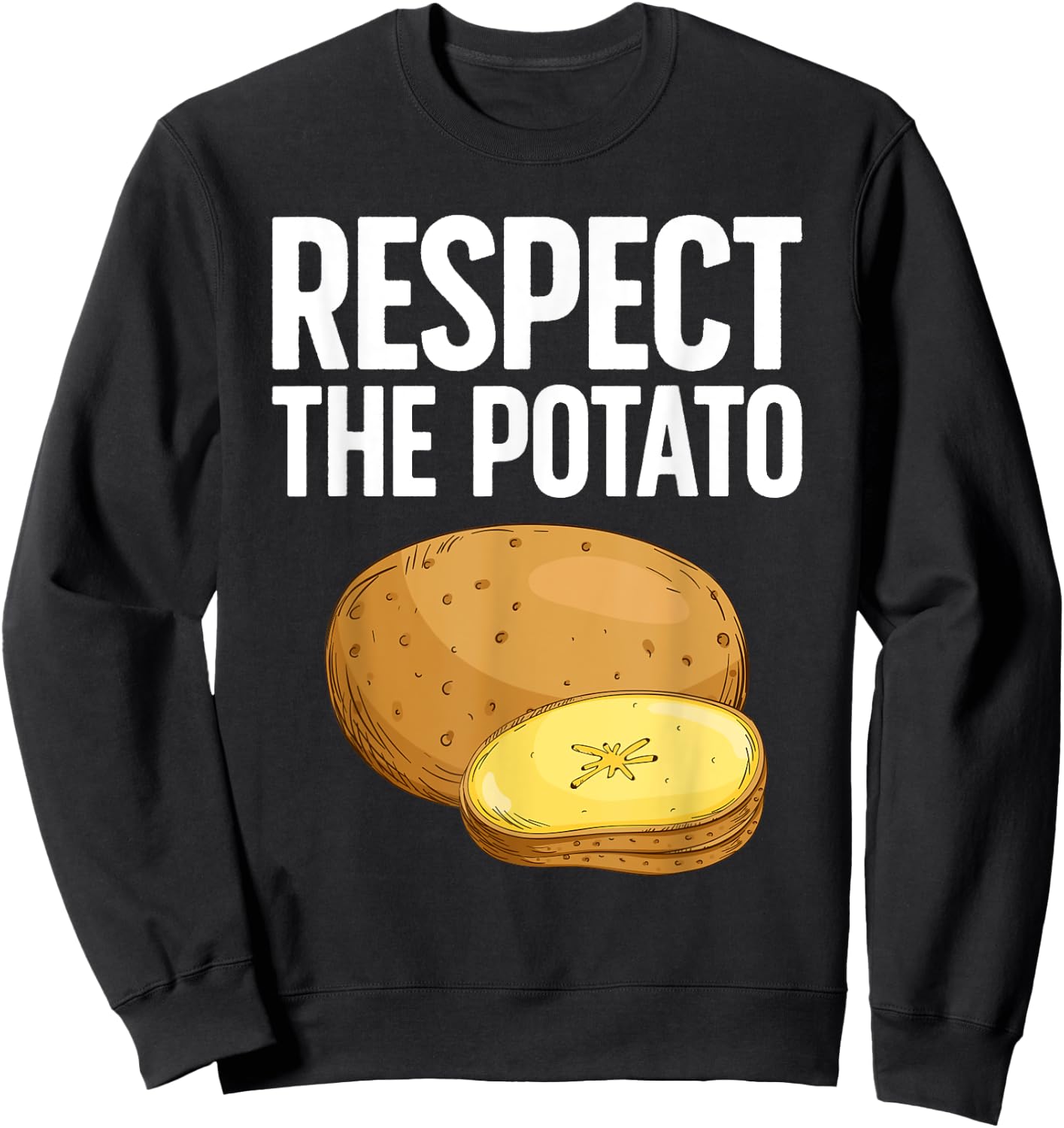 Cool Potato Design Women Kids Vegetable Potato Lover Sweatshirt - Sweatshirt | Black