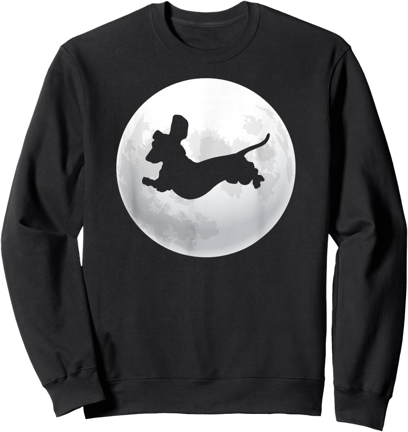 Dachshund Dachshund Silhouette Dog Retro Moon Sweatshirt - Sweatshirt | Black