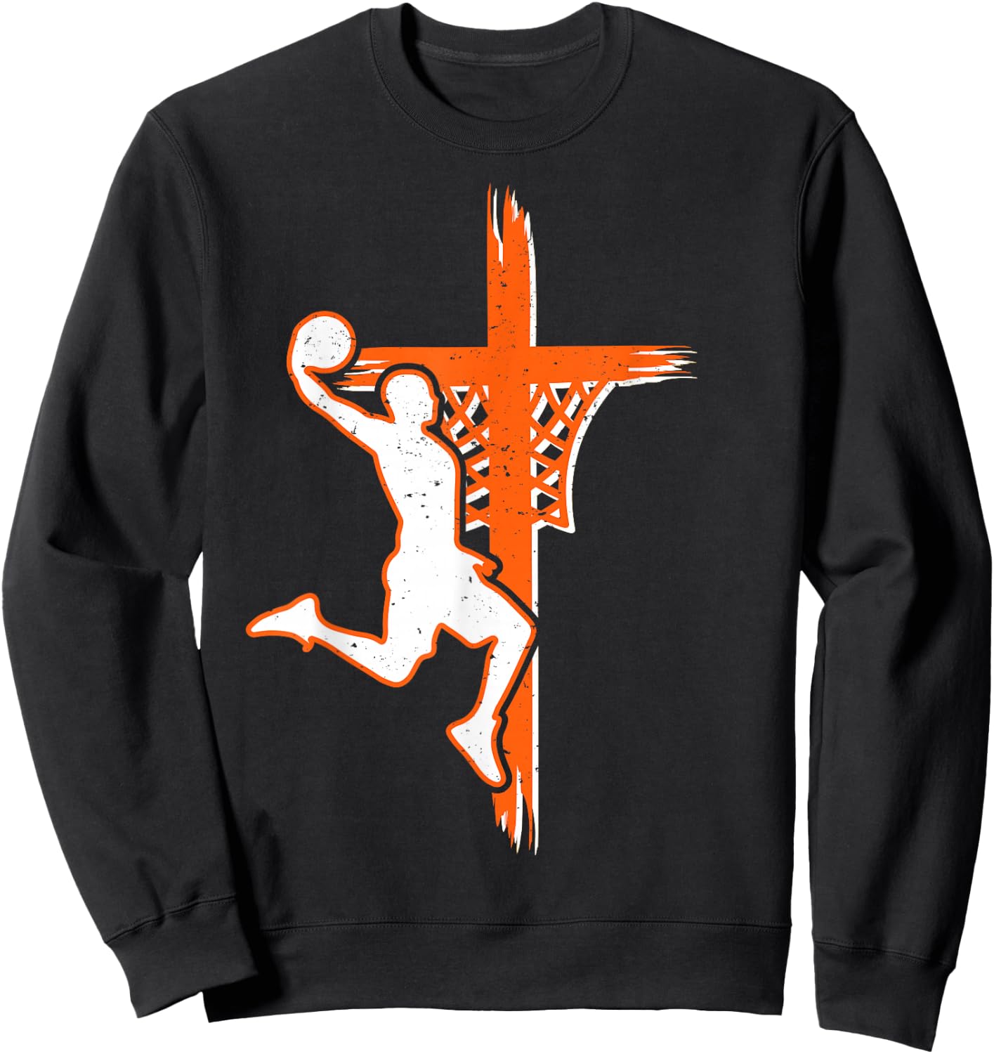 Christian basketball jesus christ basketball religious funny Sweatshirt - Sweatshirt | Black