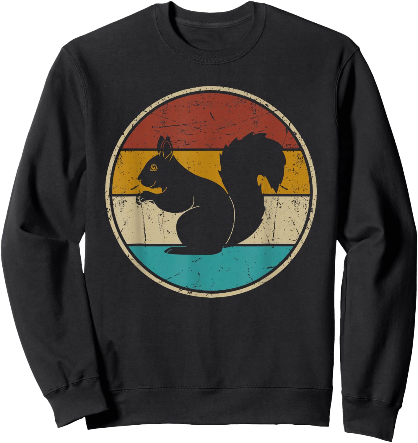 Squirrel Retro Vintage Men Women Kids Boys Girls Funny Sweatshirt - Sweatshirt | Black