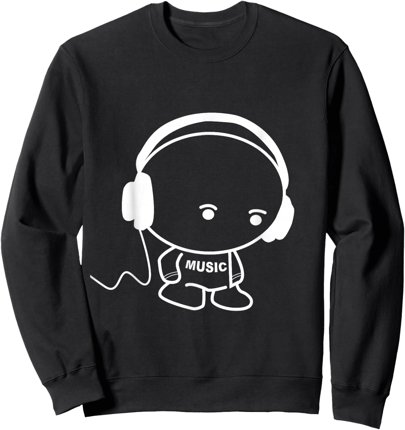 Musicman with headset stick figure design Sweatshirt - Sweatshirt | Black