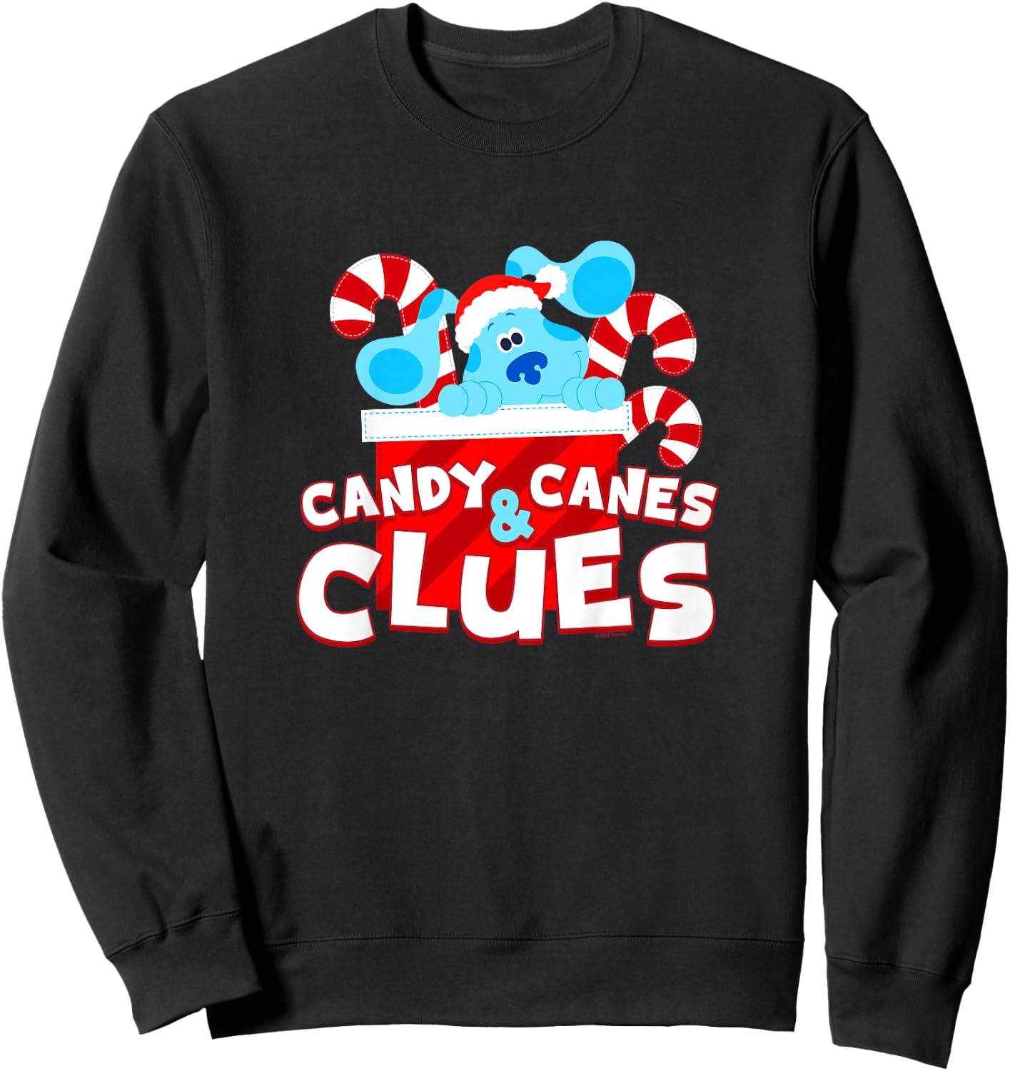 Kids Blue's Clues and You Candy Canes and Christmas Clues Sweatshirt - Sweatshirt | Black