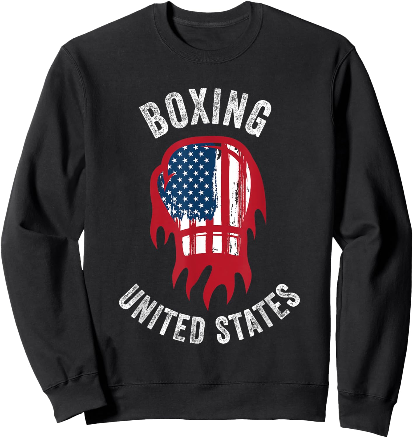 Boxing USA Support the Team Shirt USA Flag Boxer Sweatshirt - Sweatshirt | Black