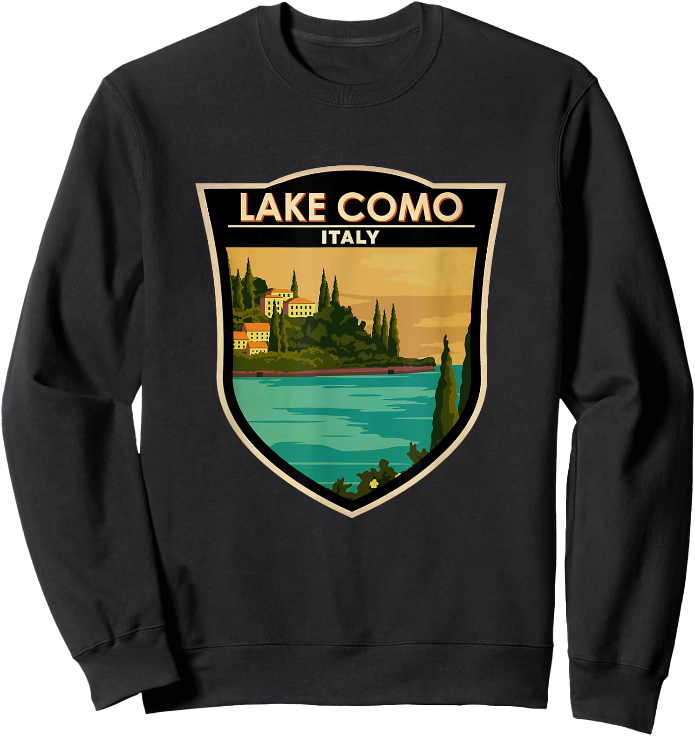 Lake Como Vacation Italy Vintage Sweatshirt - Sweatshirt | Black