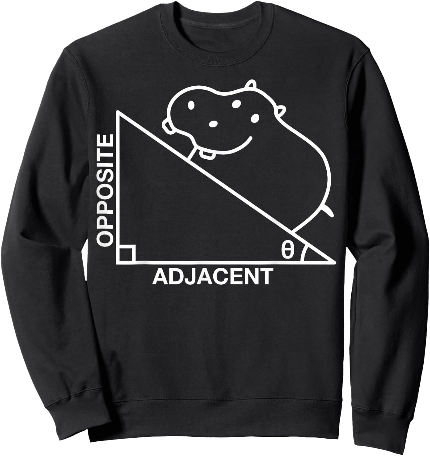 Nerdy Funny Hippotenuse Hypotenuse Hippopotamus Math Teacher Sweatshirt - Sweatshirt | Black