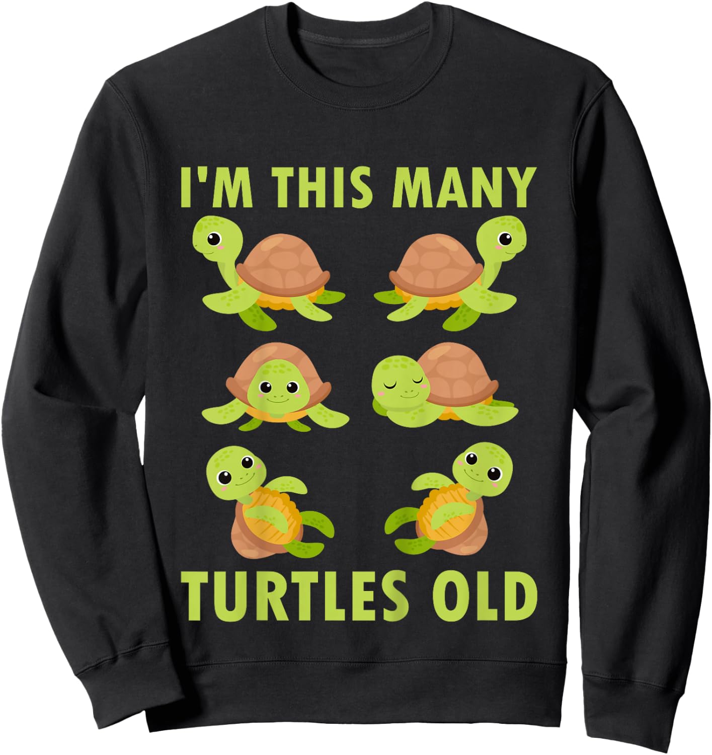 Kids 6 Year Old Boy Sea Turtles Old 6th Birthday Kids Sweatshirt - Sweatshirt | Black