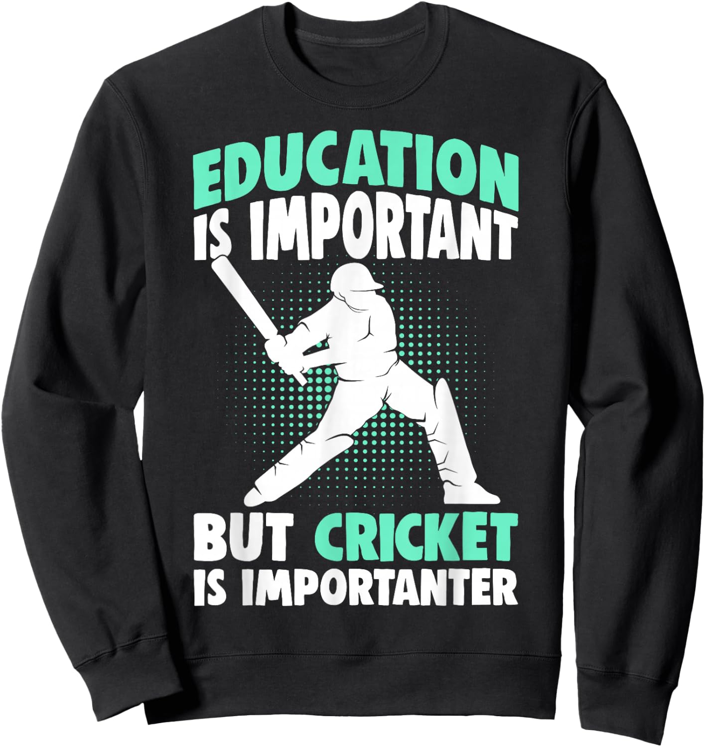 Cricket Player Boys Kids Sweatshirt - Sweatshirt | Black