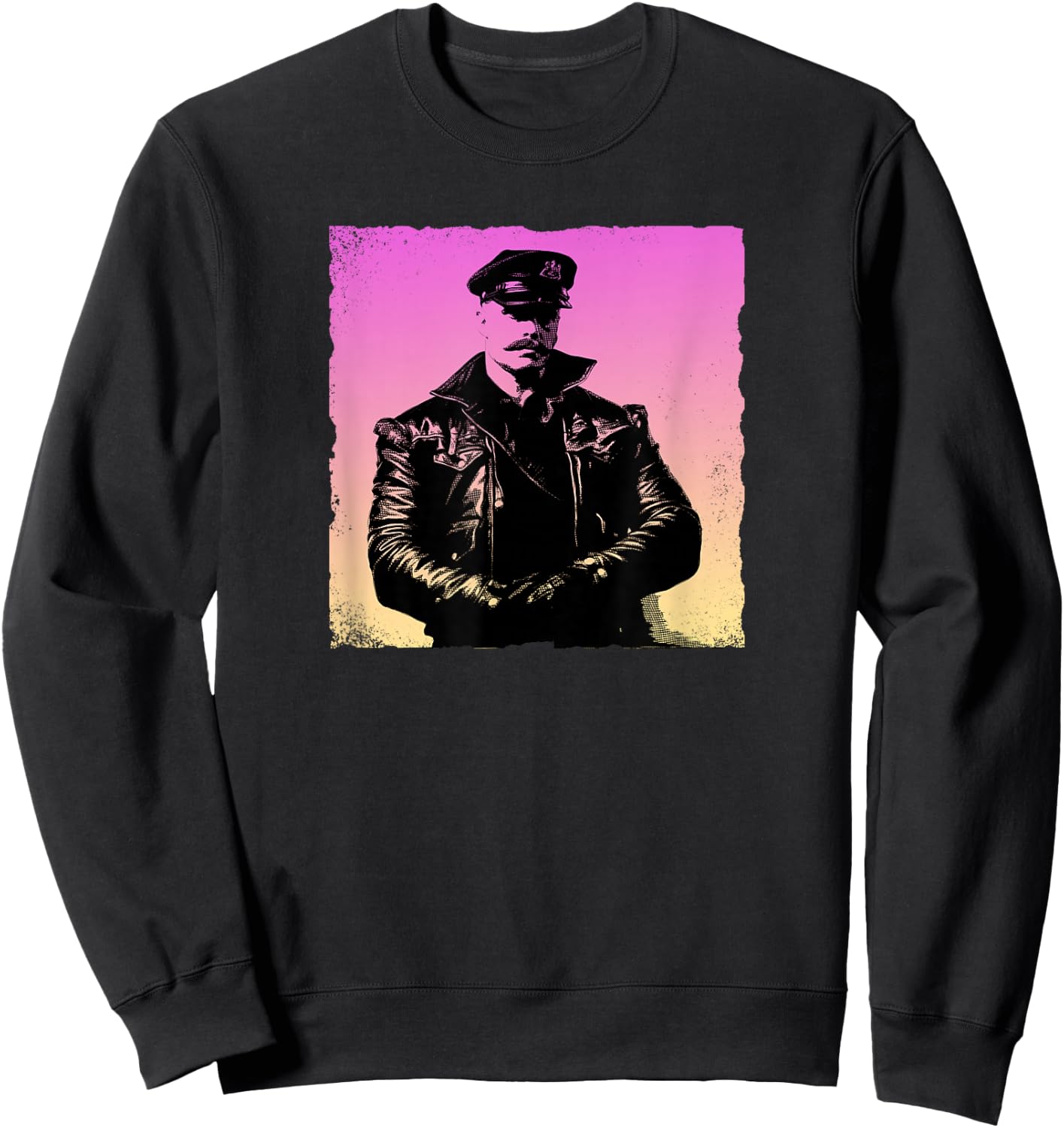 Retro Gay Daddy Leather Gay Biker - Bear Bearded Gay Pride Sweatshirt - Sweatshirt | Black