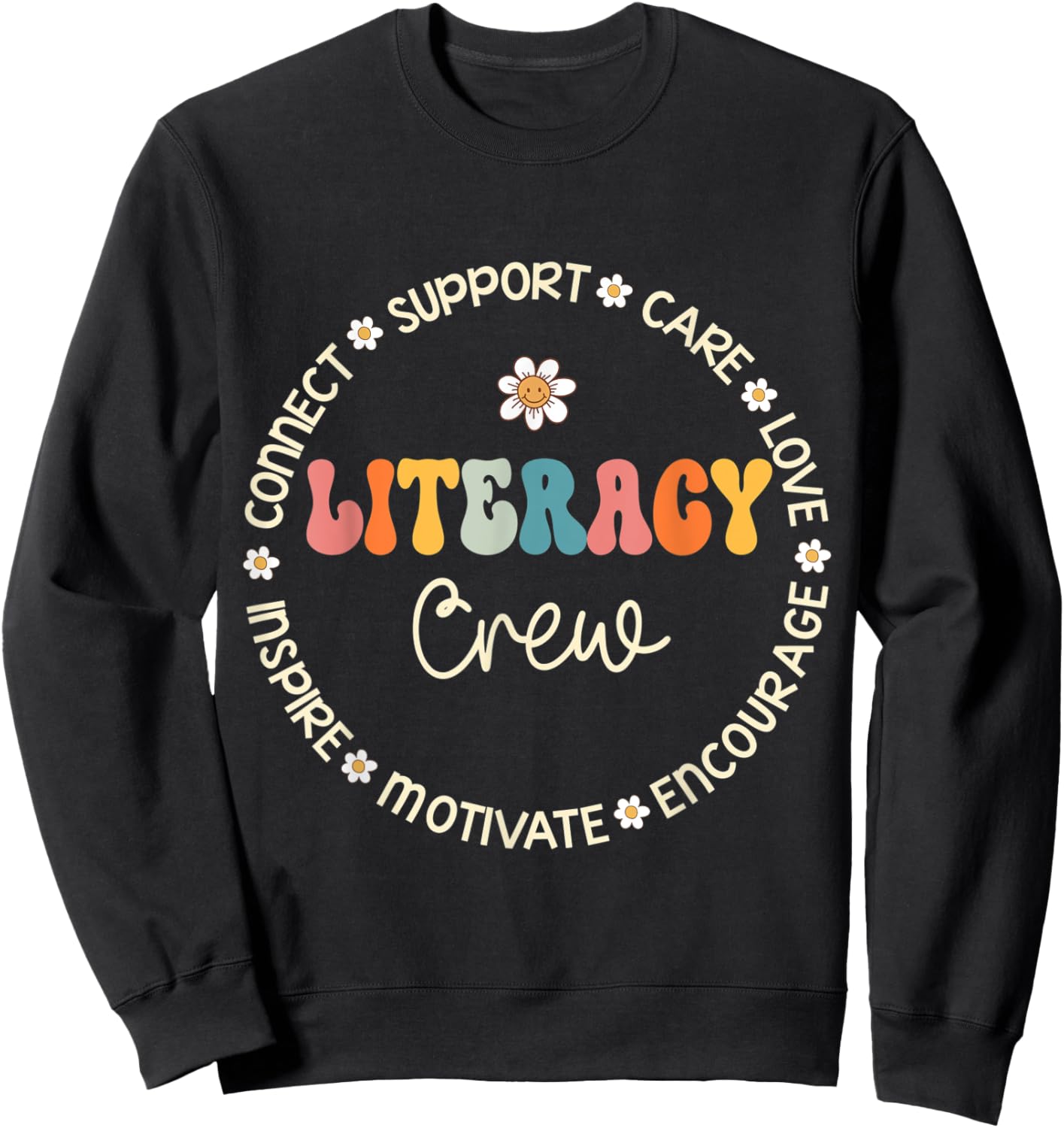 Literacy Crew Appreciation Week Back to School Sweatshirt - Sweatshirt | Black