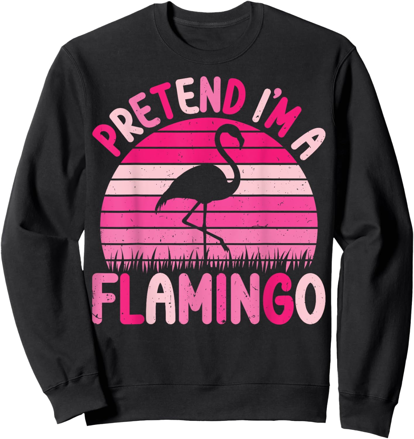 Pretend I'm a Flamingo Halloween Costumes Men Women Girl Kid Sweatshirt - Sweatshirt | Black