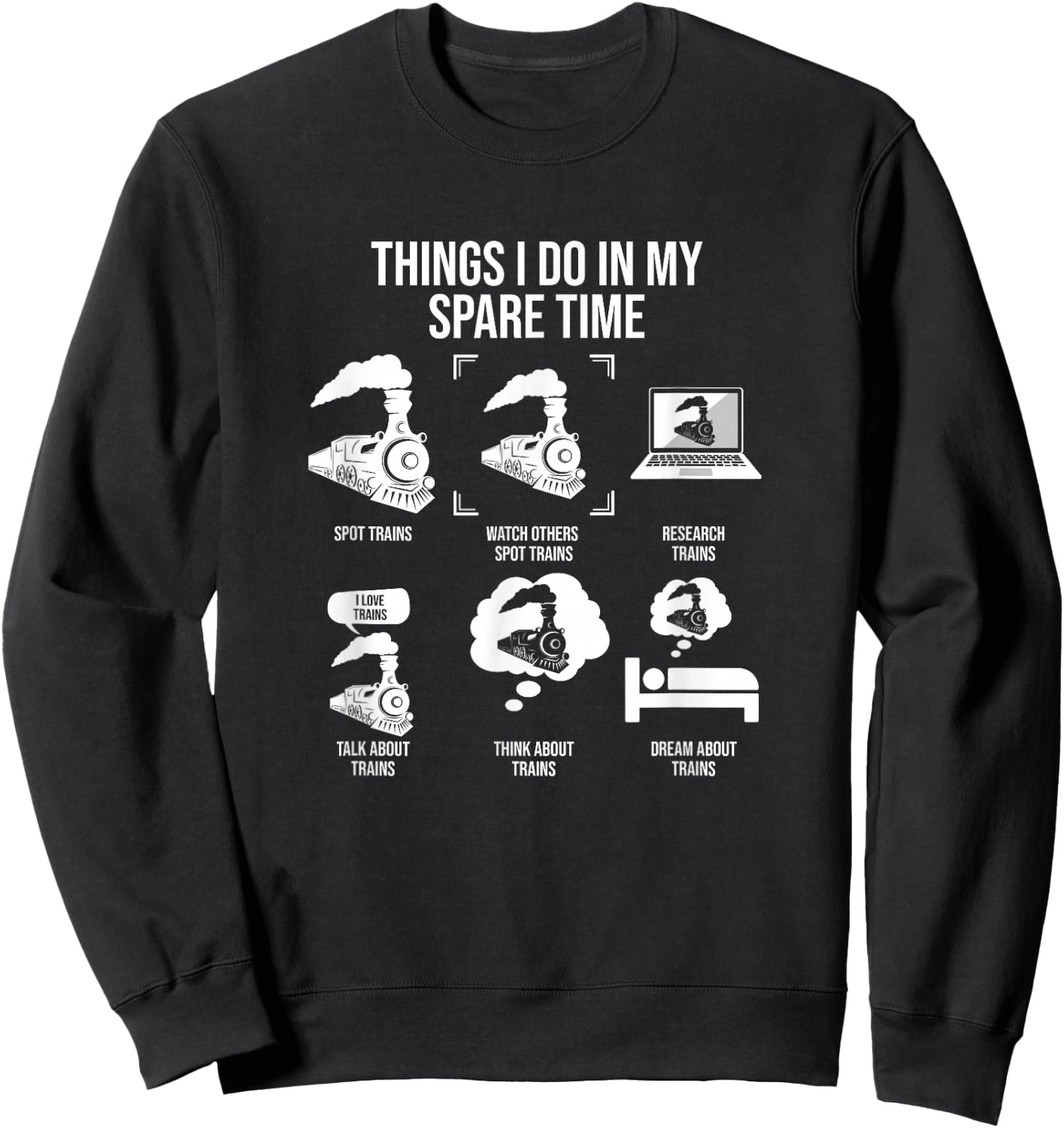 Things I Do In My Spare Time, Trainspotting Trainspotter Sweatshirt - Sweatshirt | Black